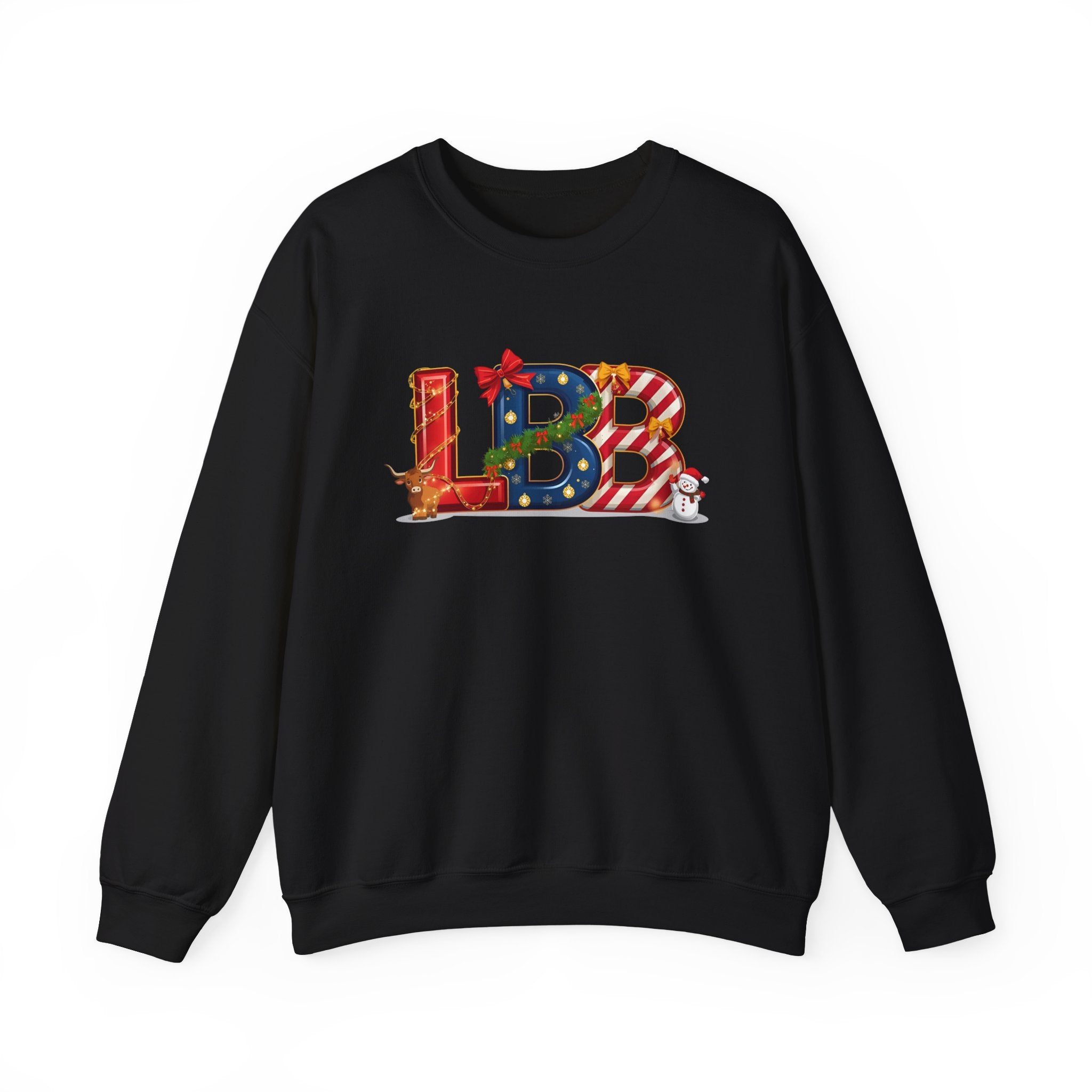 LBB Christmas Sweatshirt – Festive Holiday Letter Art Tee | Christmas Gift | Gildan 18000