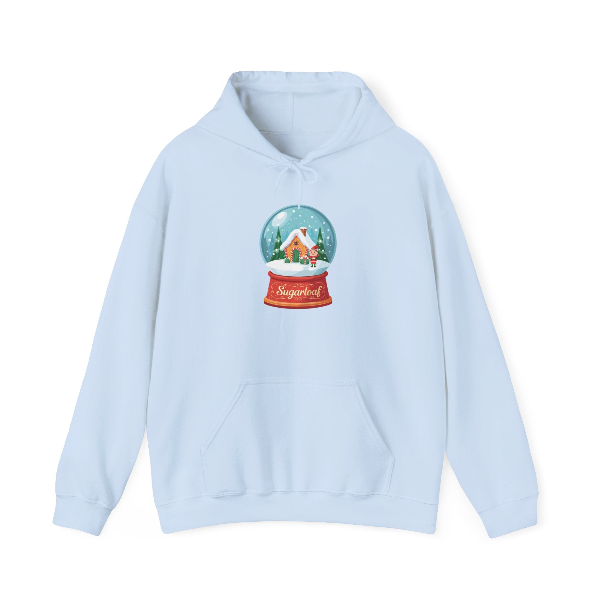 Sugarloaf Christmas Shirt – Snow Globe Elf & Candy Cottage Scene Tee | Mountain Town Christmas Gift | Gildan 18500
