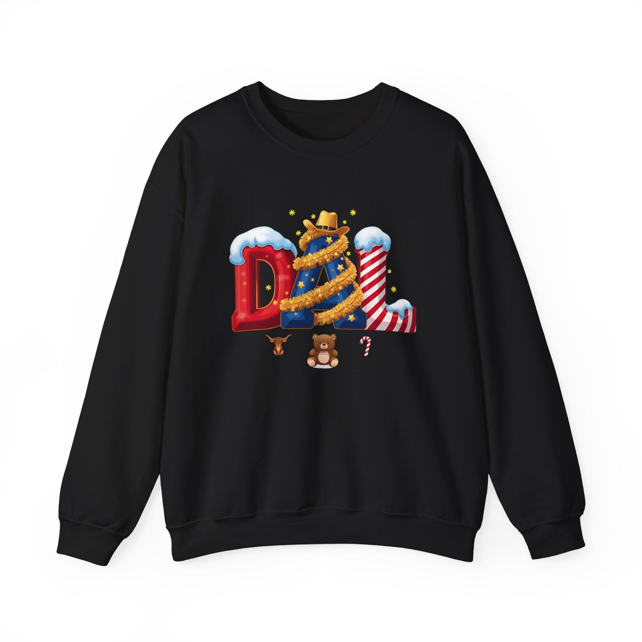 DAL Christmas Sweatshirt – Festive Holiday Letter Art Tee | Christmas Gift | Gildan 18000