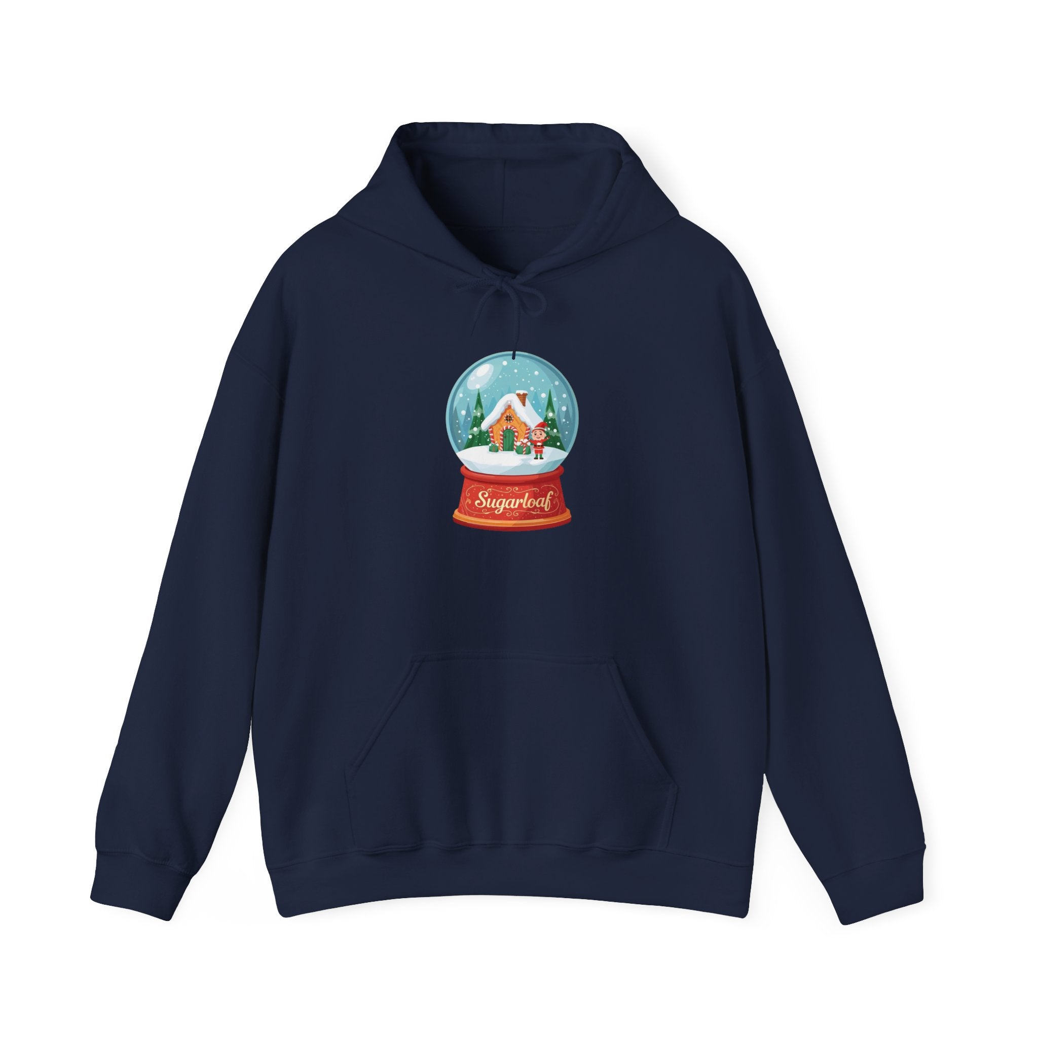 Sugarloaf Christmas Shirt – Snow Globe Elf & Candy Cottage Scene Tee | Mountain Town Christmas Gift | Gildan 18500
