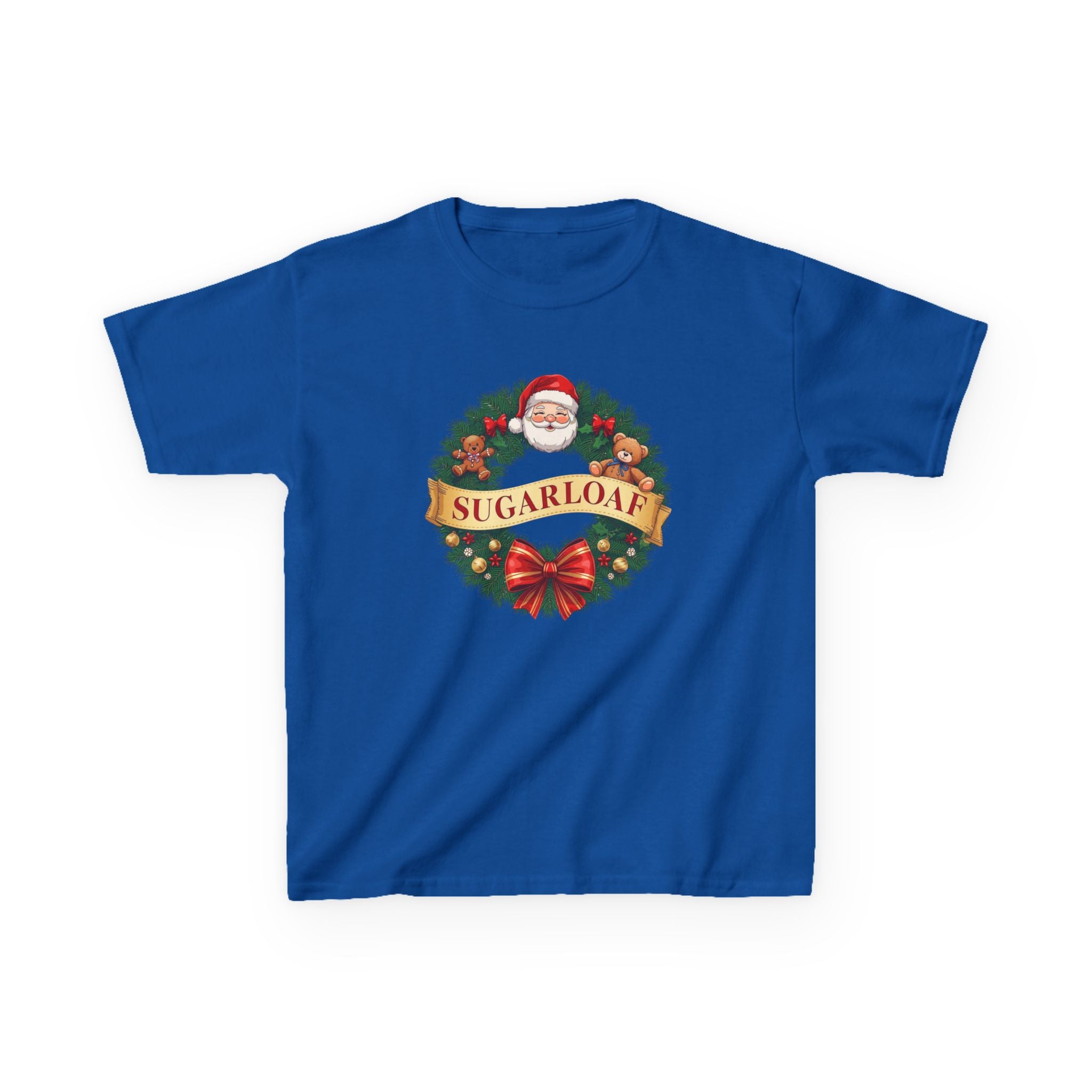 Sugarloaf Christmas Shirt – Santa & Teddy Bear Wreath Tee | Mountain Town Christmas Gift | Gildan 5000B