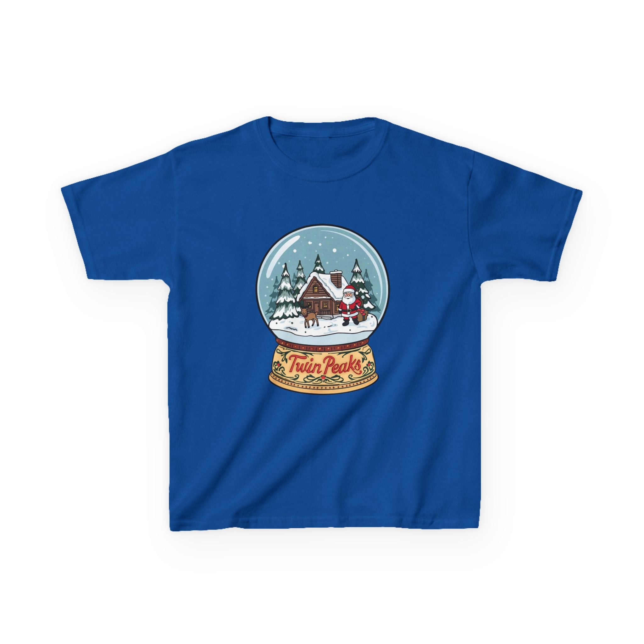 Twin Peaks Christmas Shirt – Snow Globe Santa & Cabin Scene Tee | Mountain Town Christmas Gift | Gildan 5000B