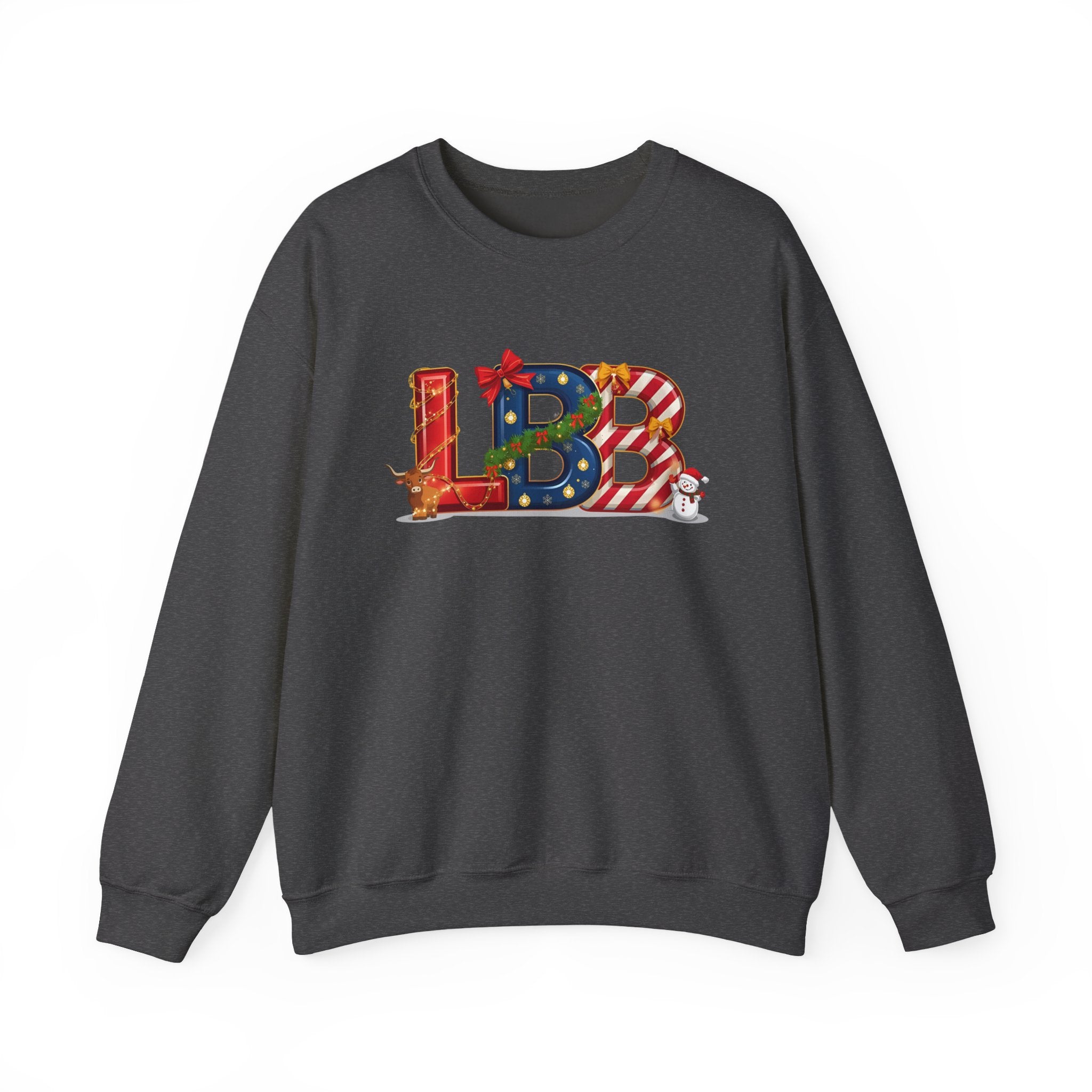 LBB Christmas Sweatshirt – Festive Holiday Letter Art Tee | Christmas Gift | Gildan 18000