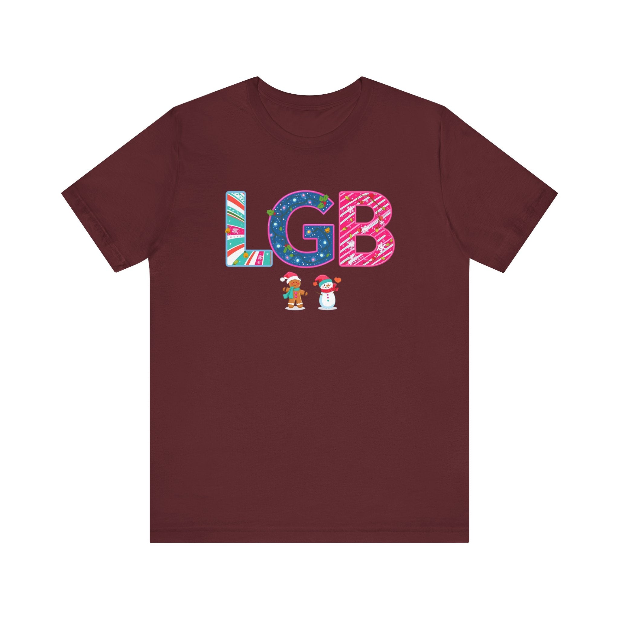 LGB Christmas Shirt – Festive Letter Art Tee | Christmas Gift | Bella Canvas 3001