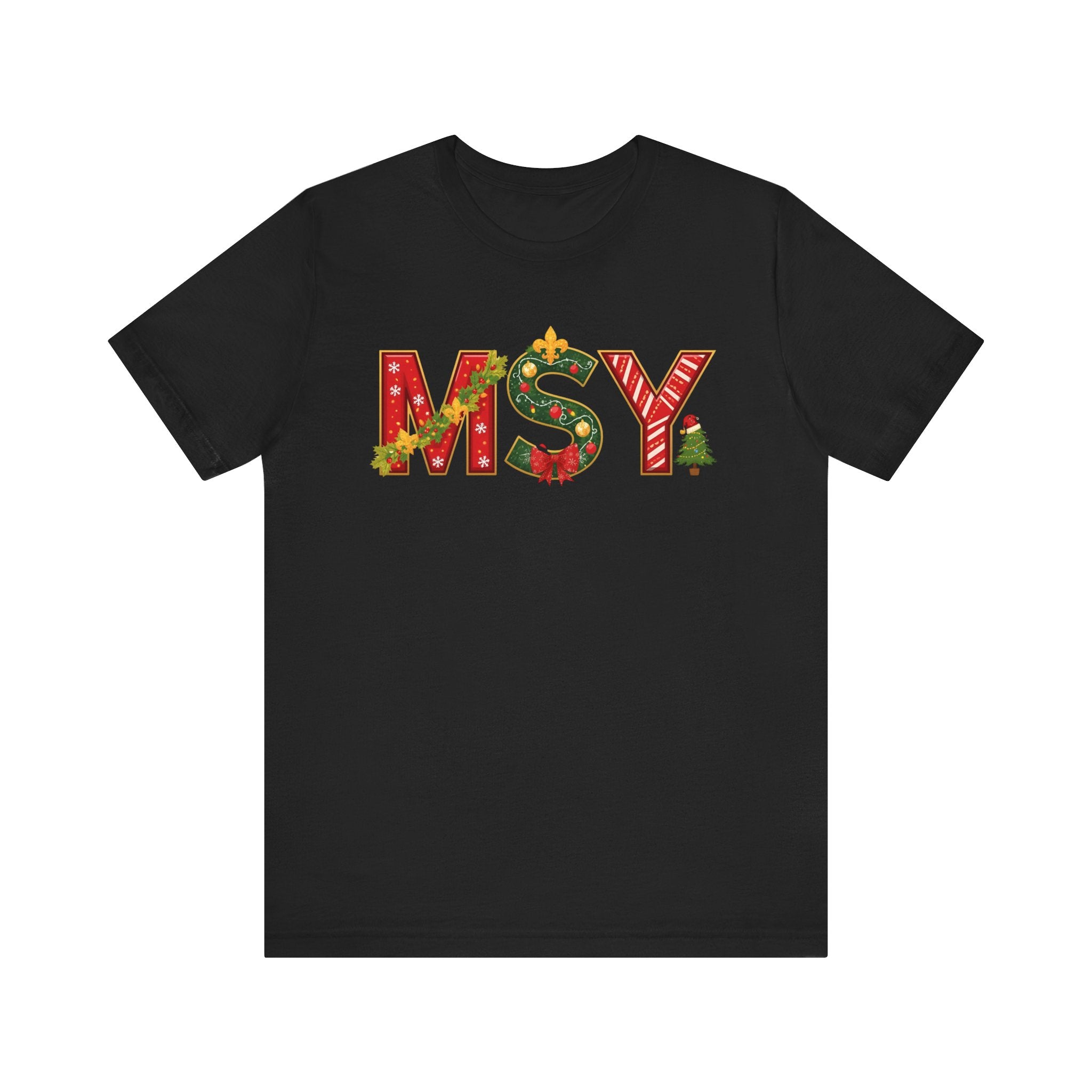 MSY Christmas Shirt – Festive Letter Art Tee | Christmas Gift | Bella Canvas 3001