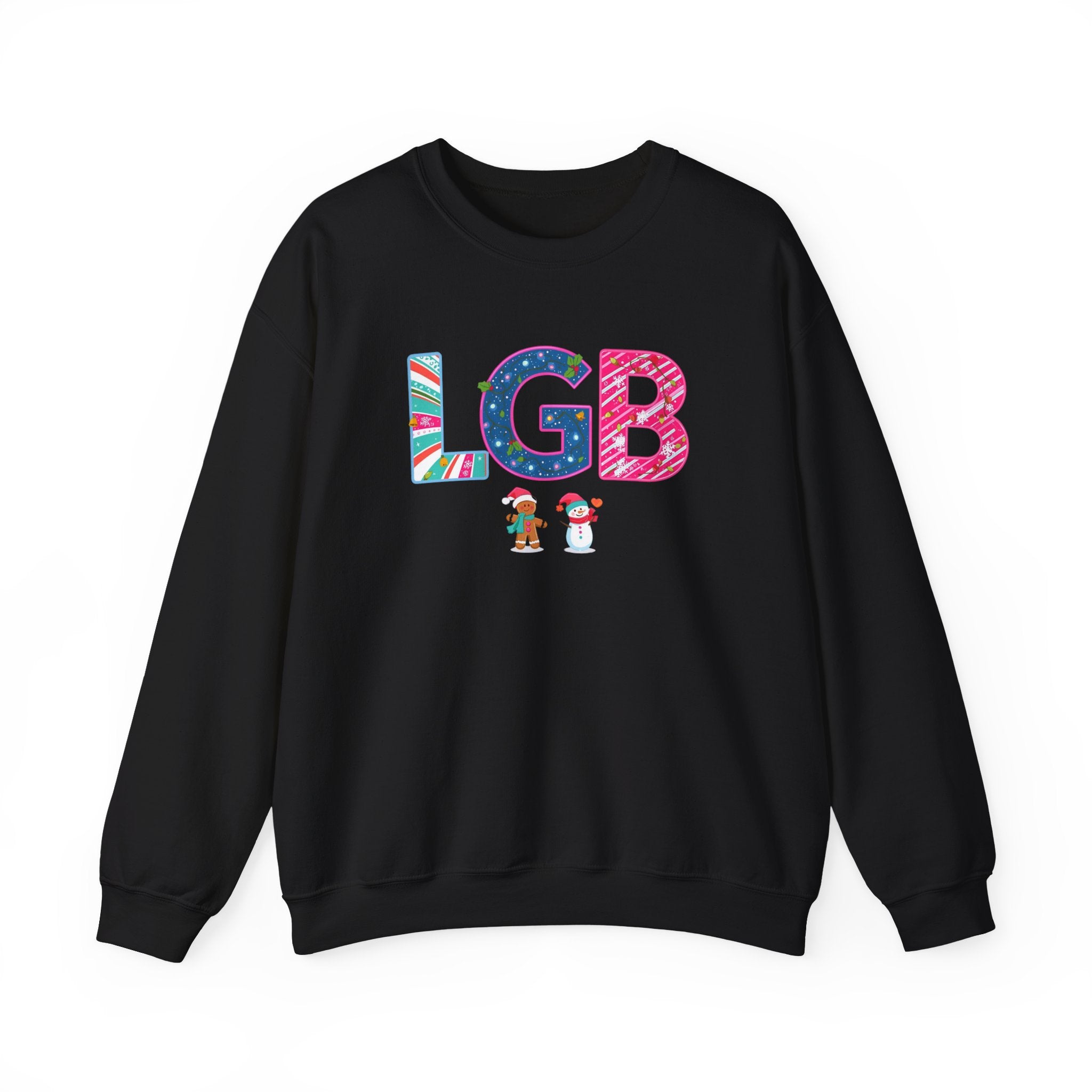 LGB Christmas Sweatshirt – Festive Holiday Letter Art Tee | Christmas Gift | Gildan 18000
