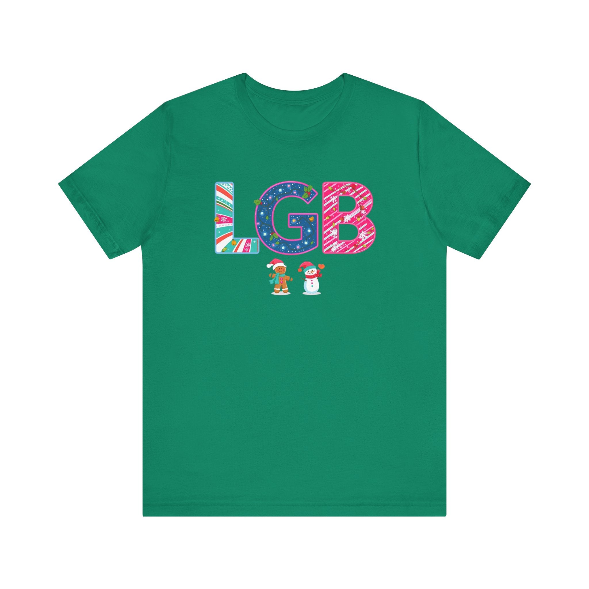 LGB Christmas Shirt – Festive Letter Art Tee | Christmas Gift | Bella Canvas 3001