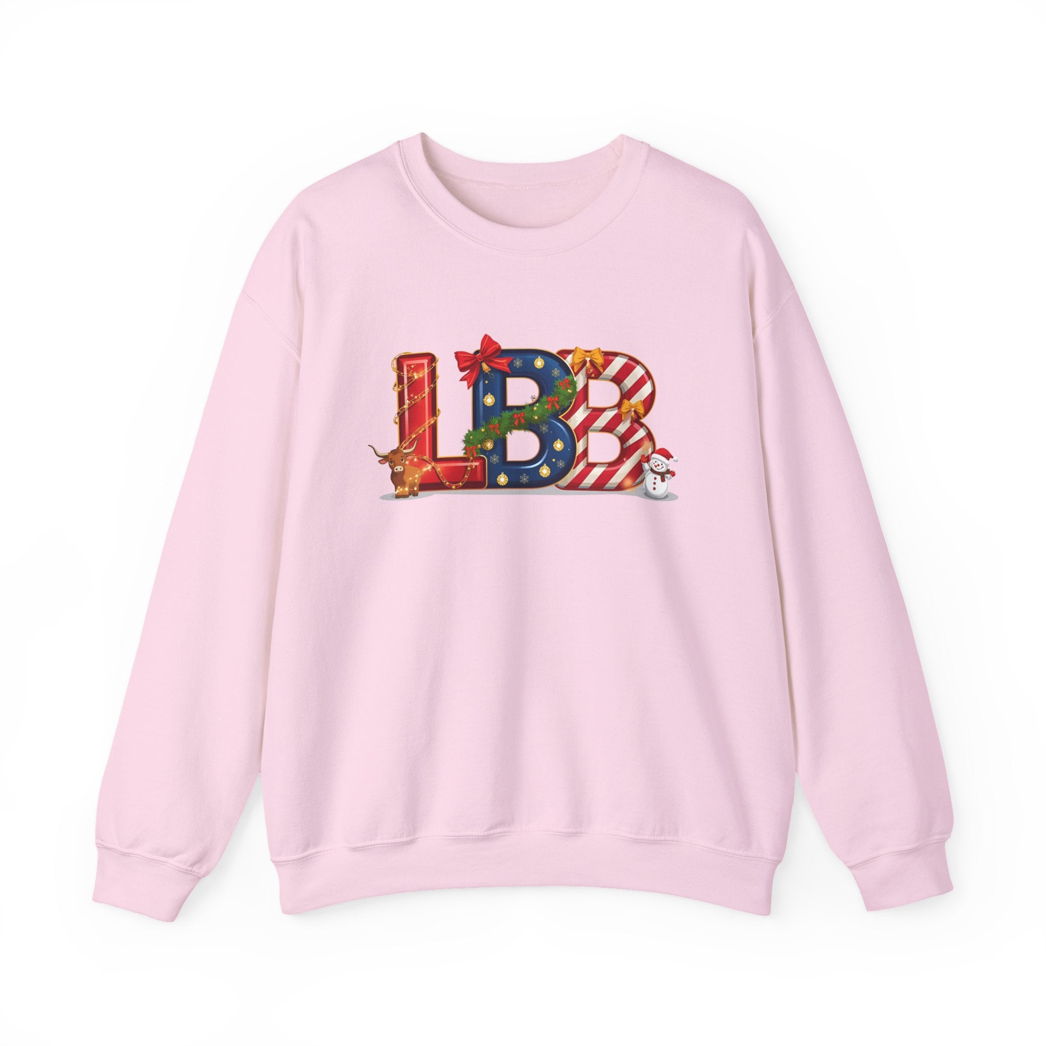 LBB Christmas Sweatshirt – Festive Holiday Letter Art Tee | Christmas Gift | Gildan 18000