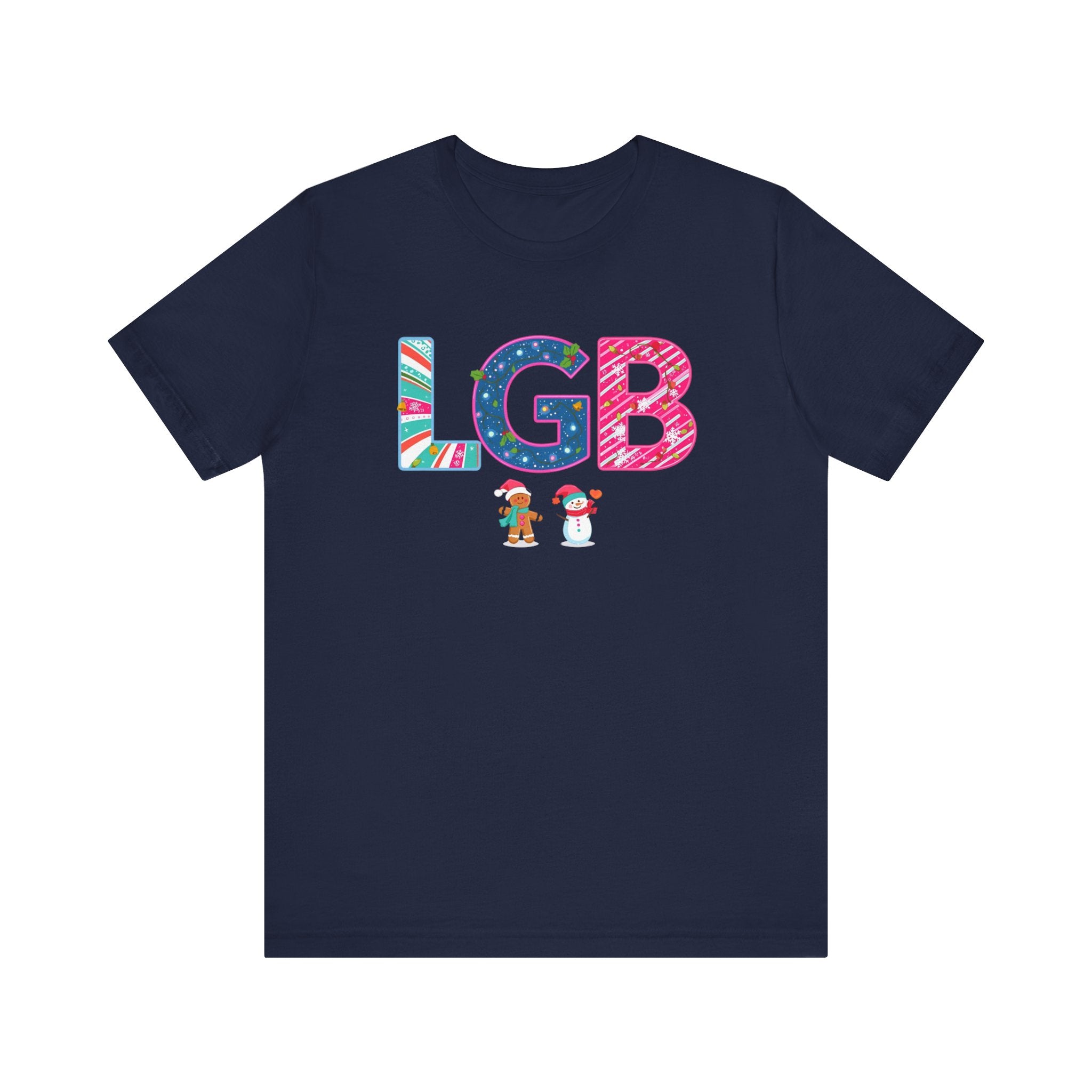 LGB Christmas Shirt – Festive Letter Art Tee | Christmas Gift | Bella Canvas 3001