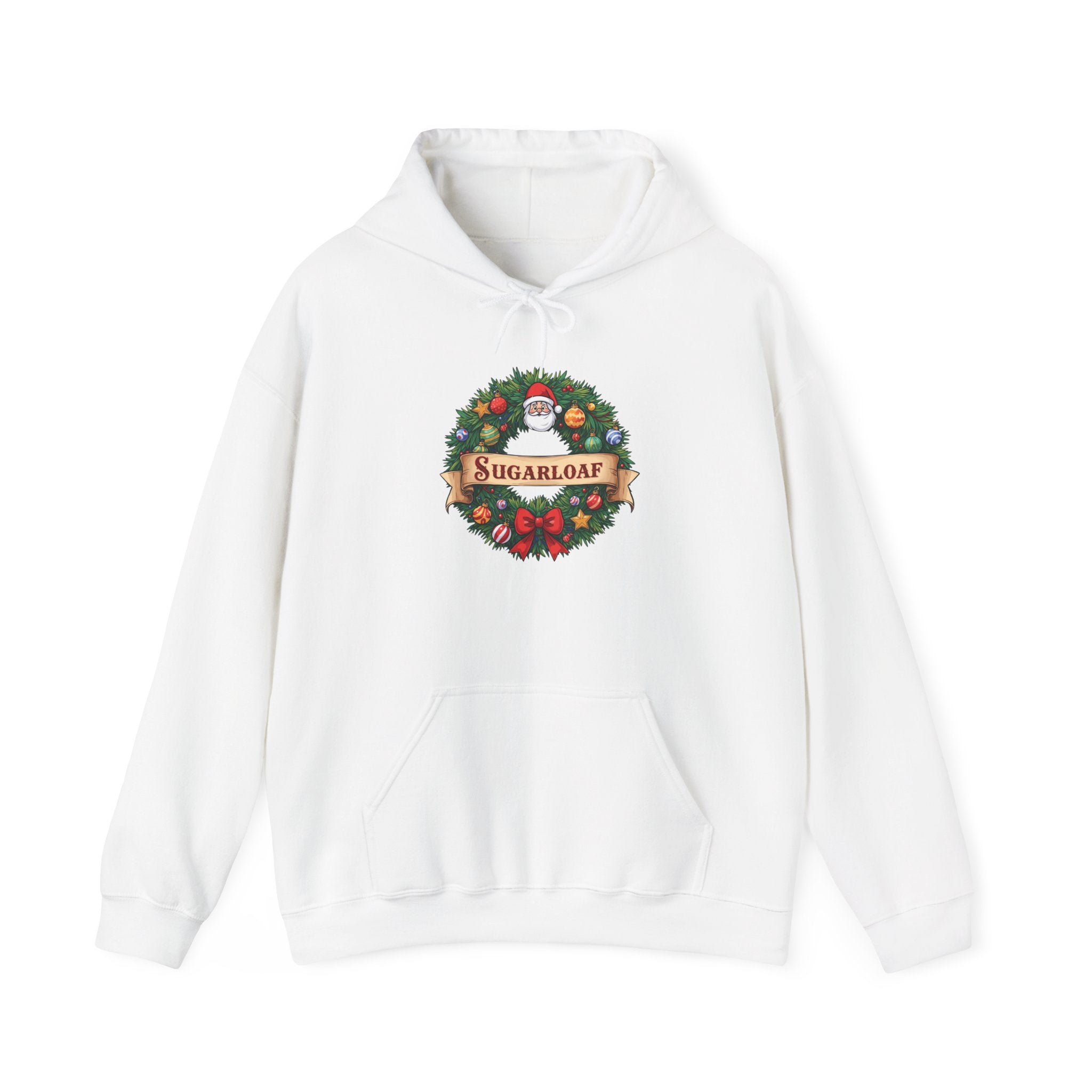 Sugarloaf Christmas Shirt – Festive Santa Wreath & Ornaments Tee | Mountain Town Christmas Gift | Gildan 18500
