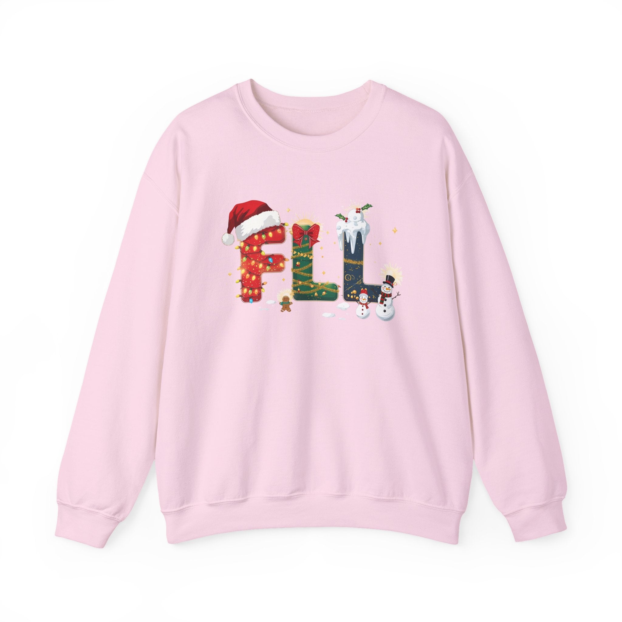 FLL Christmas Sweatshirt – Festive Holiday Letter Art Tee | Christmas Gift | Gildan 18000