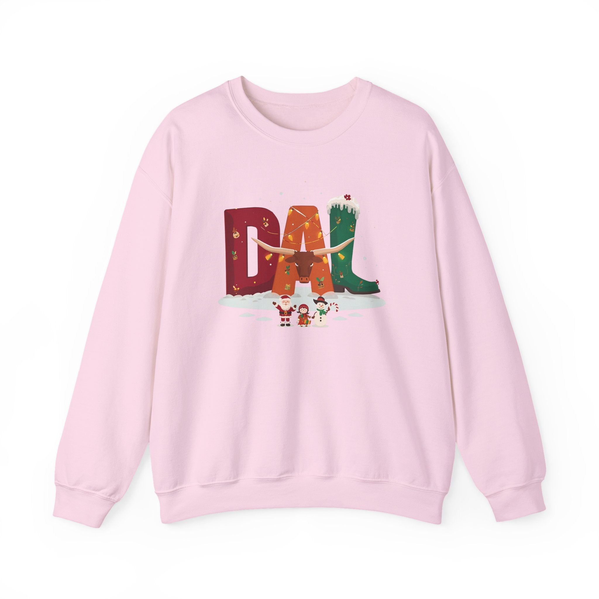 DAL Christmas Sweatshirt – Festive Holiday Letter Art Tee | Christmas Gift | Gildan 18000