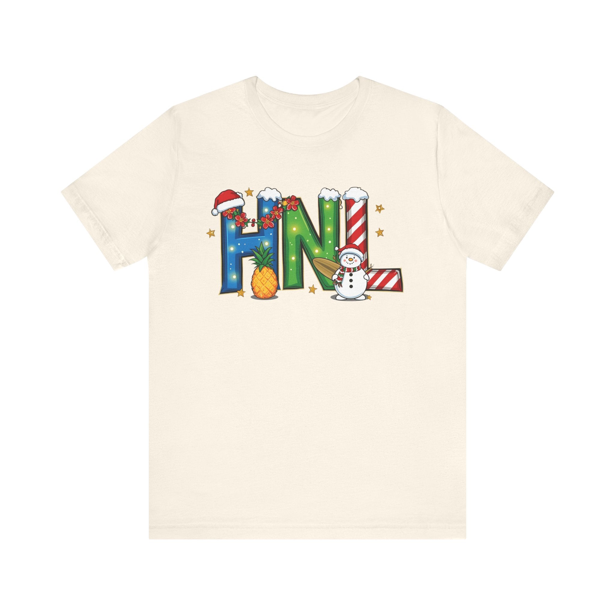 HNL Christmas Shirt – Festive Letter Art Tee | Christmas Gift | Bella Canvas 3001