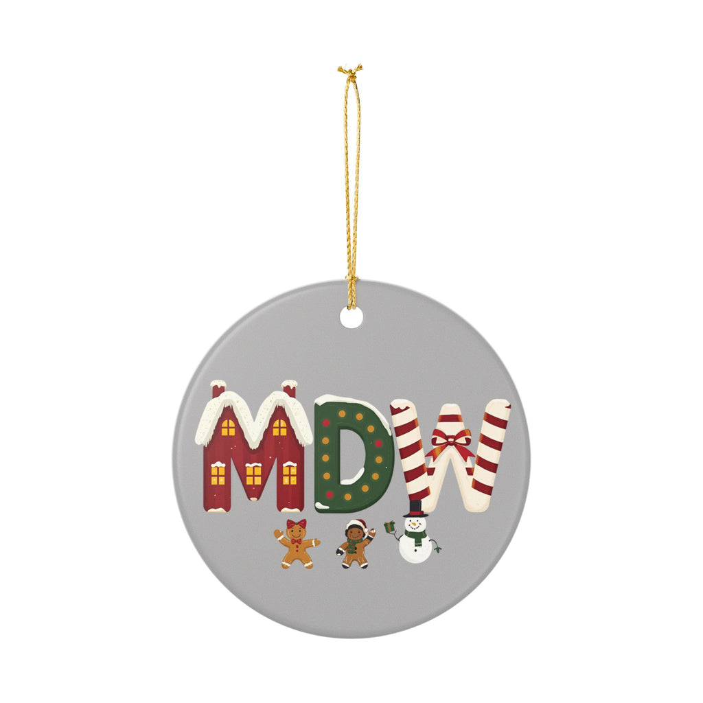MDW Christmas Ornament – Festive Holiday Airport Art | Holiday Travel Gift | Ceramic Ornament