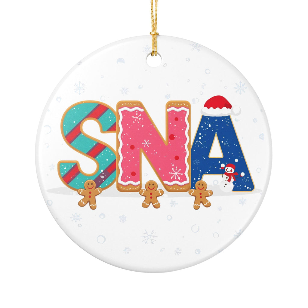 SNA Christmas Ornament – Festive Holiday Airport Art | Holiday Travel Gift | Ceramic Ornament
