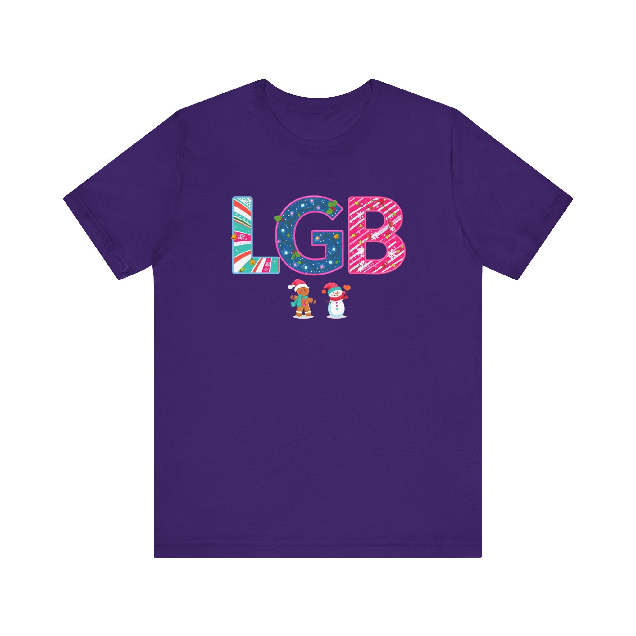 LGB Christmas Shirt – Festive Letter Art Tee | Christmas Gift | Bella Canvas 3001