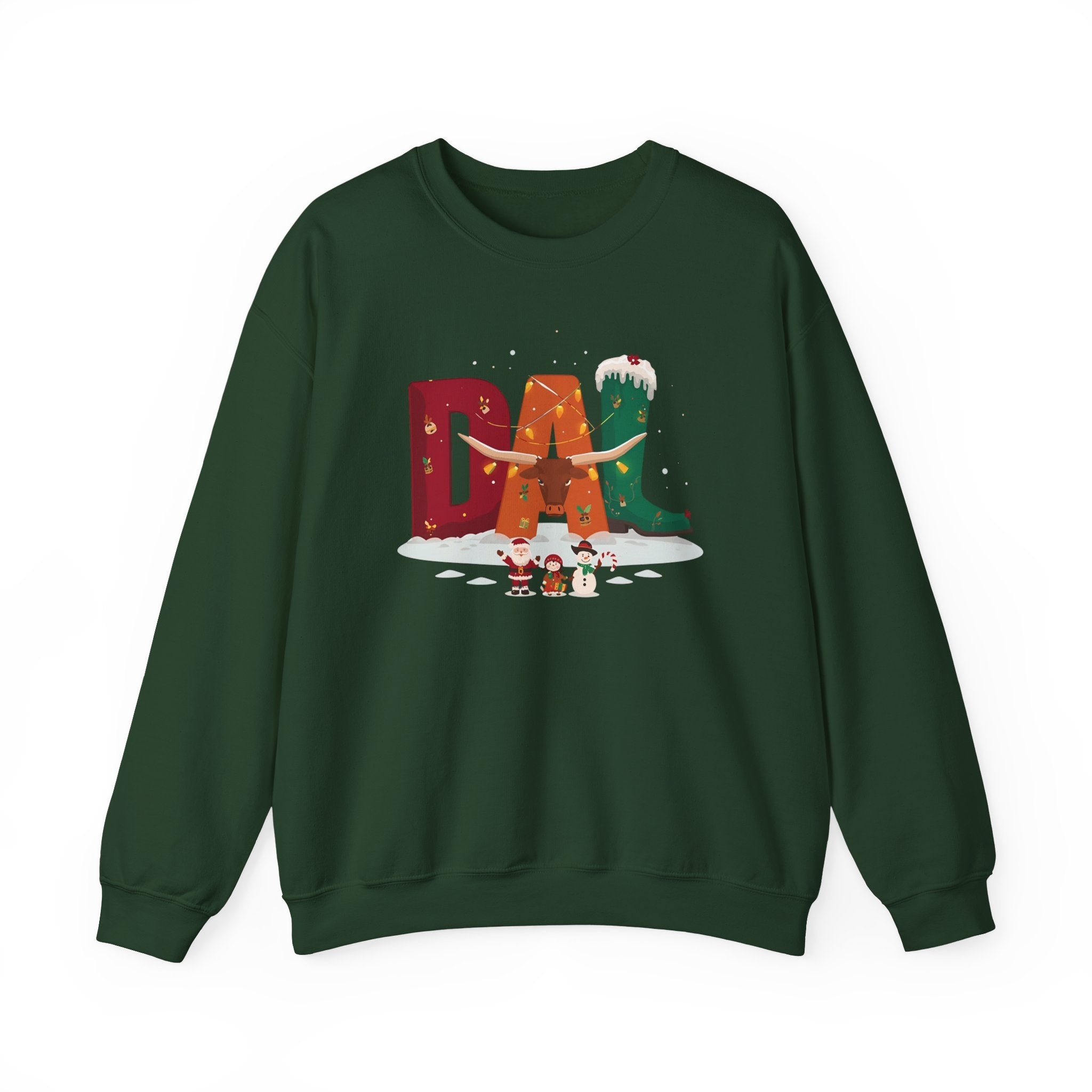 DAL Christmas Sweatshirt – Festive Holiday Letter Art Tee | Christmas Gift | Gildan 18000
