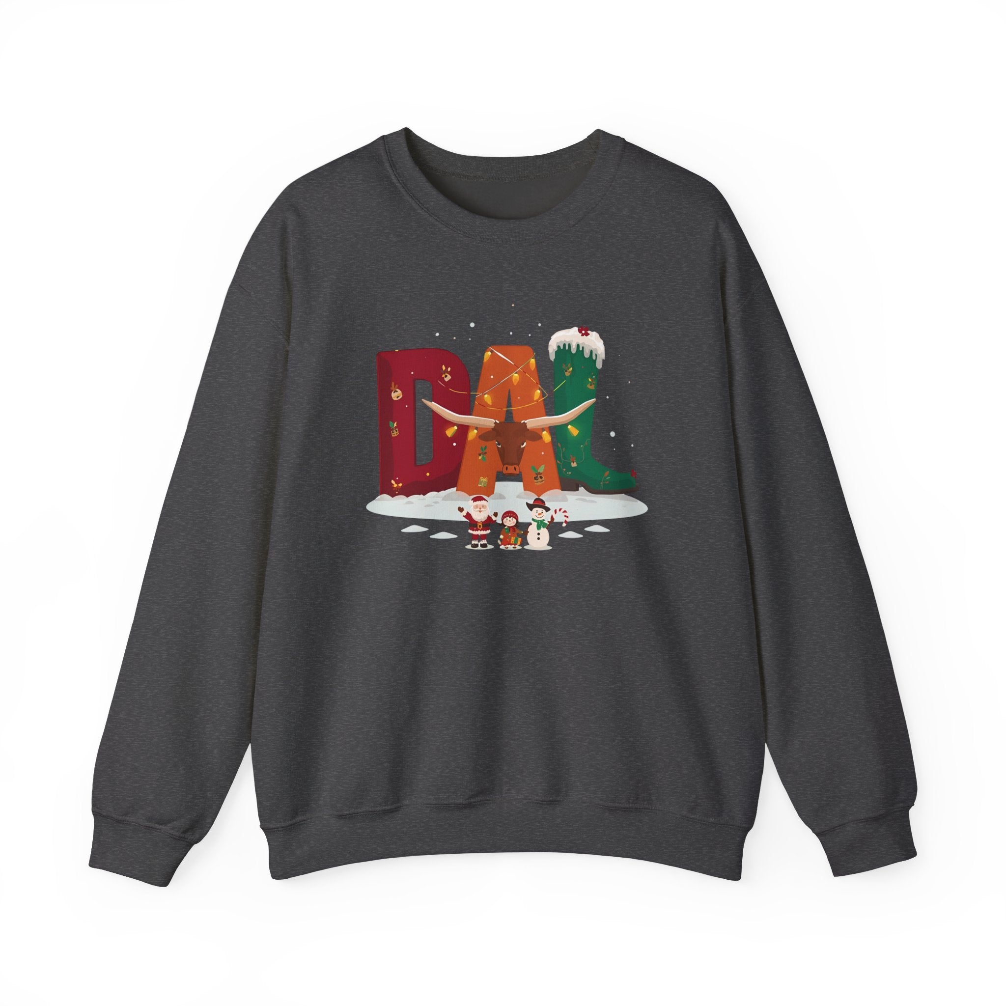 DAL Christmas Sweatshirt – Festive Holiday Letter Art Tee | Christmas Gift | Gildan 18000