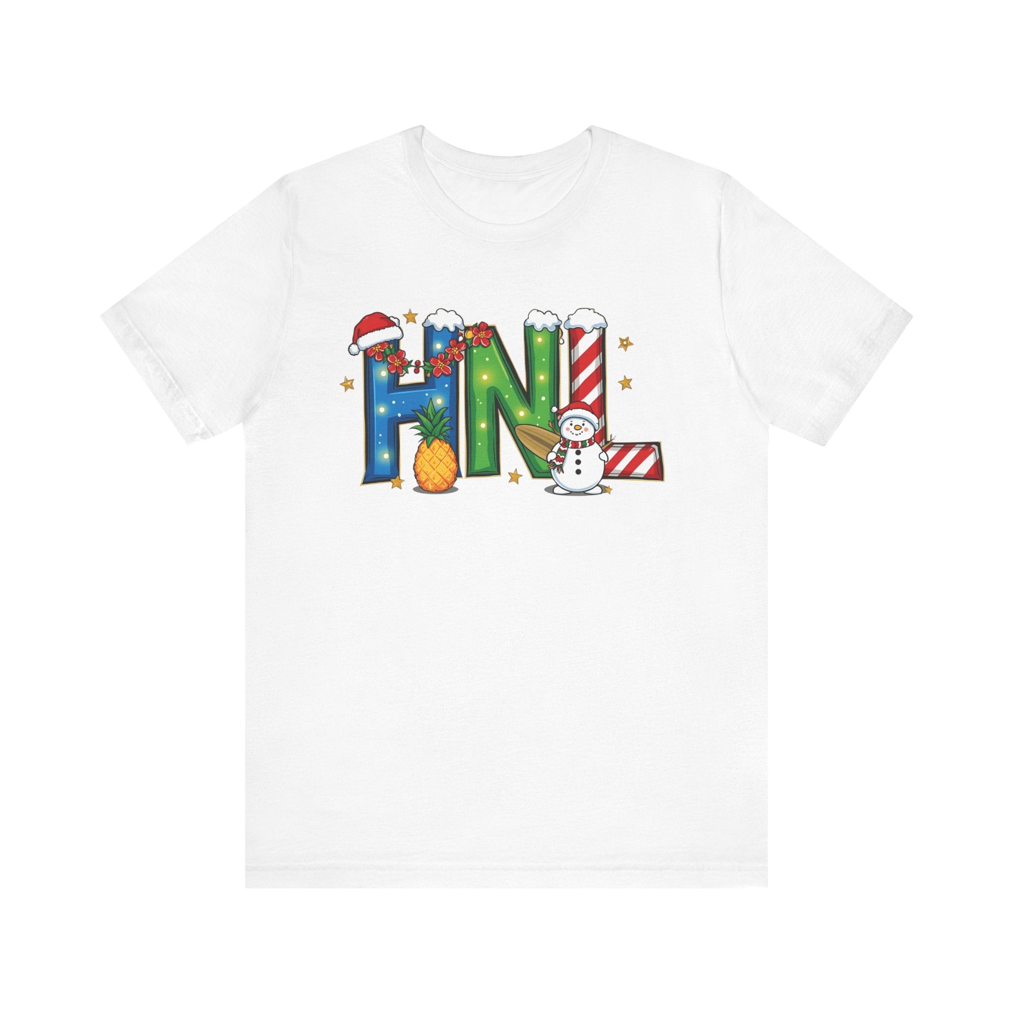 HNL Christmas Shirt – Festive Letter Art Tee | Christmas Gift | Bella Canvas 3001