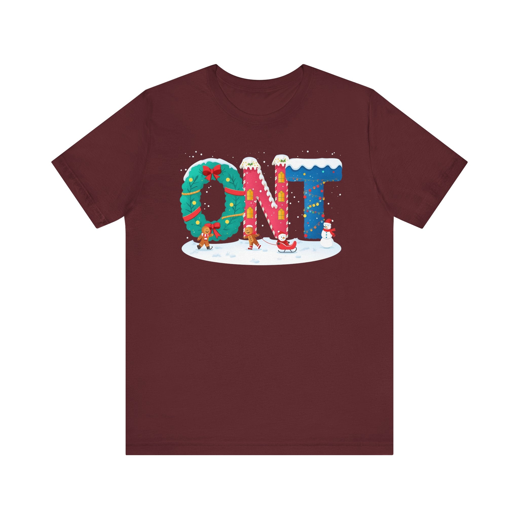 ONT Christmas Shirt – Festive Letter Art Tee | Christmas Gift | Bella Canvas 3001