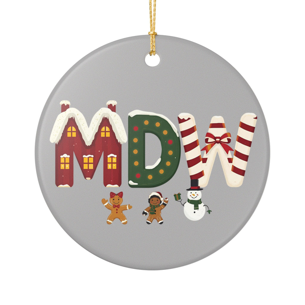 MDW Christmas Ornament – Festive Holiday Airport Art | Holiday Travel Gift | Ceramic Ornament