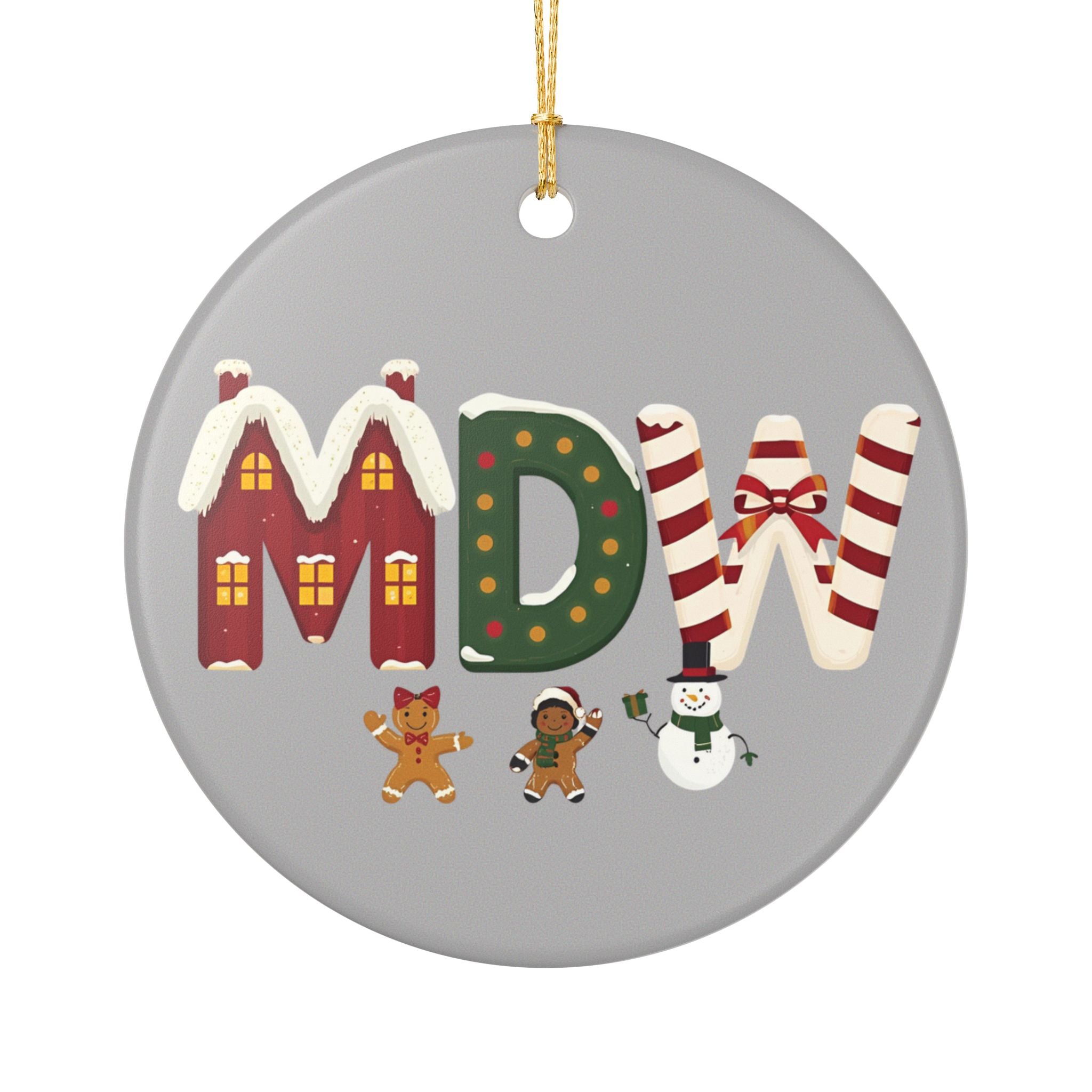 MDW Christmas Ornament – Festive Holiday Airport Art | Holiday Travel Gift | Ceramic Ornament