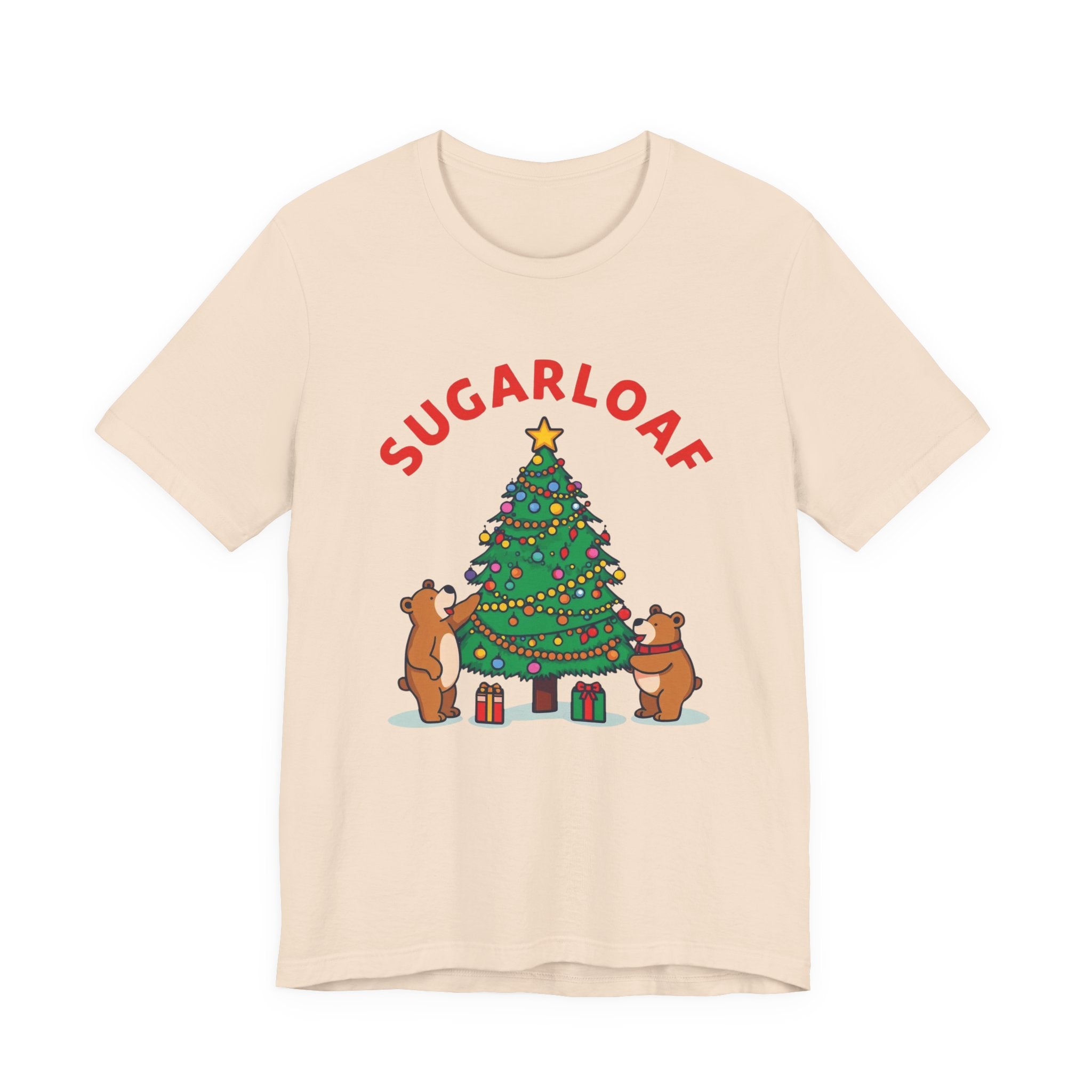 Sugarloaf Christmas Shirt – Cute Bears Decorating Tree Tee | Mountain Town Christmas Gift | Bella Canvas 3001