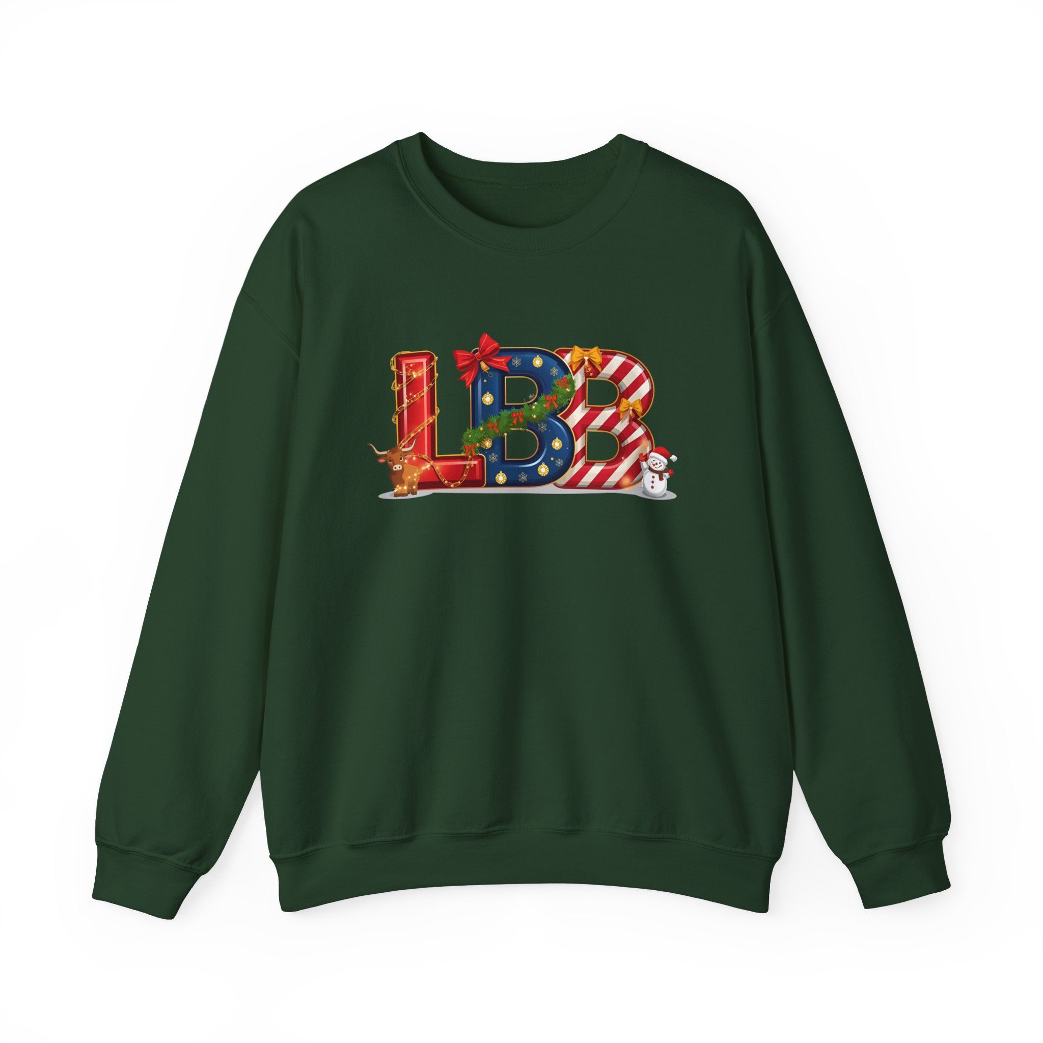 LBB Christmas Sweatshirt – Festive Holiday Letter Art Tee | Christmas Gift | Gildan 18000