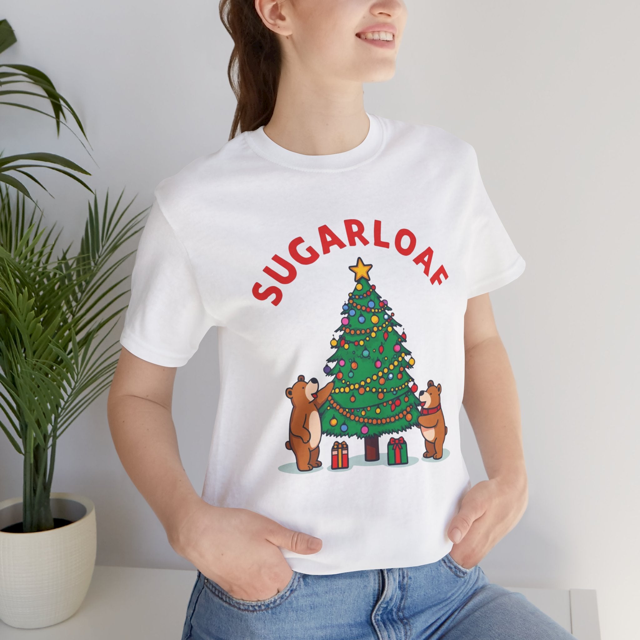 Sugarloaf Christmas Shirt – Cute Bears Decorating Tree Tee | Mountain Town Christmas Gift | Bella Canvas 3001