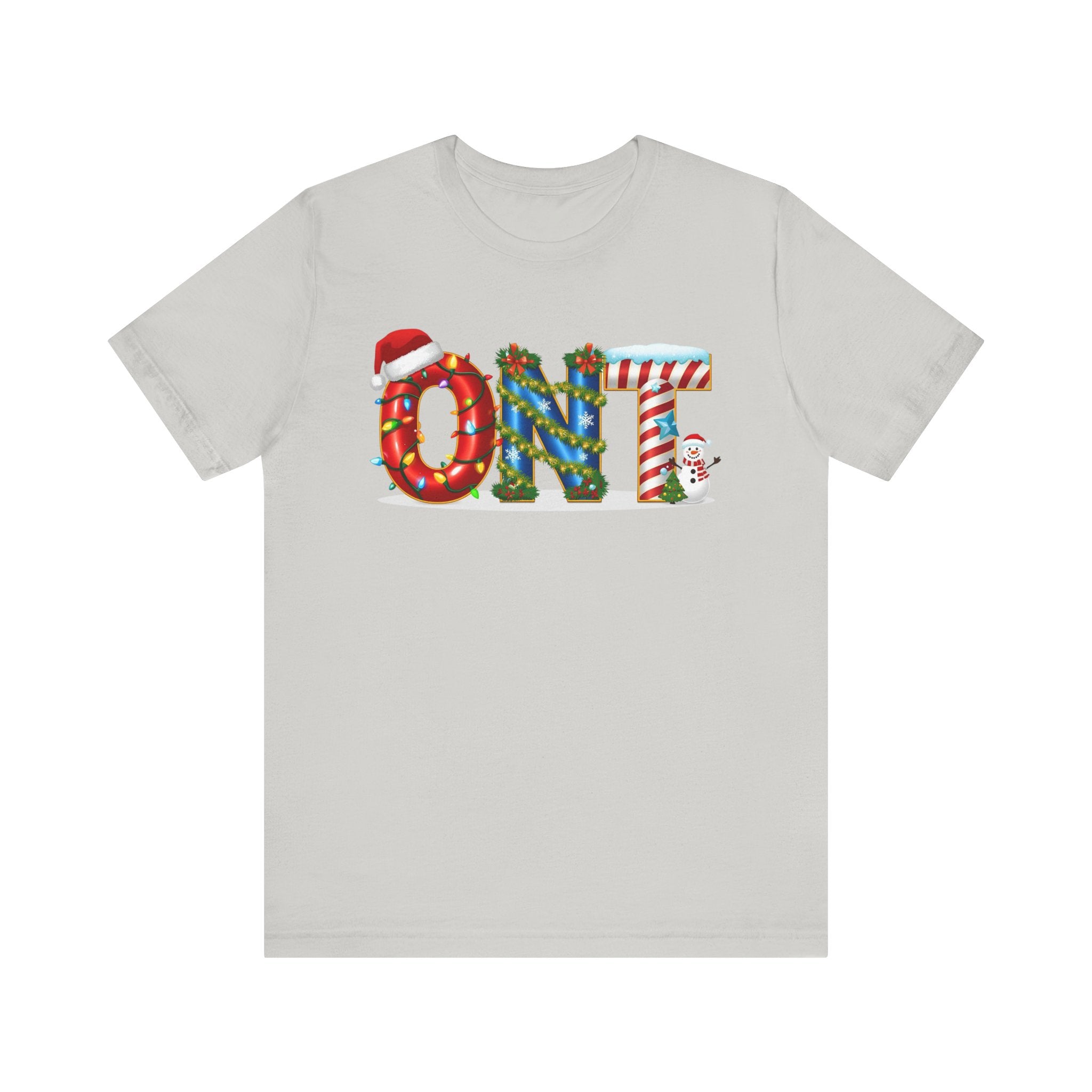 ONT Christmas Shirt – Festive Letter Art Tee | Christmas Gift | Bella Canvas 3001