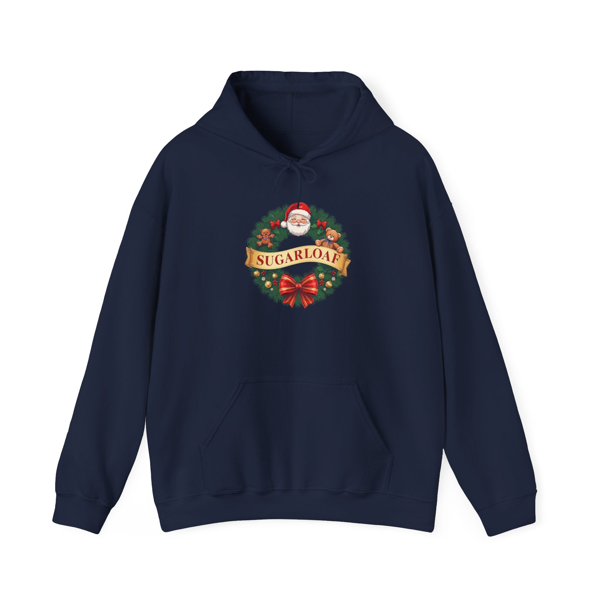 Sugarloaf Christmas Shirt – Santa & Teddy Bear Wreath Tee | Mountain Town Christmas Gift | Gildan 18500