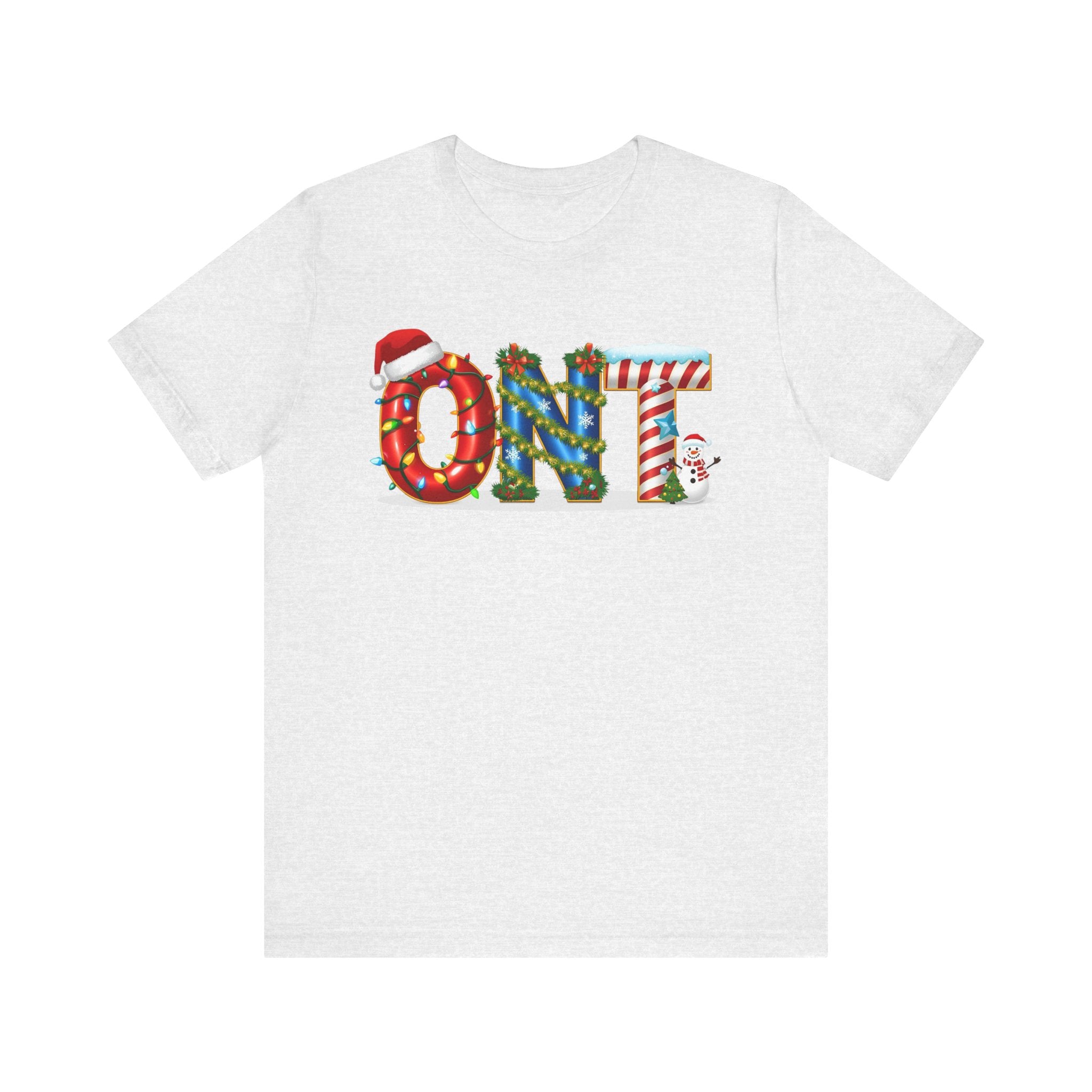 ONT Christmas Shirt – Festive Letter Art Tee | Christmas Gift | Bella Canvas 3001