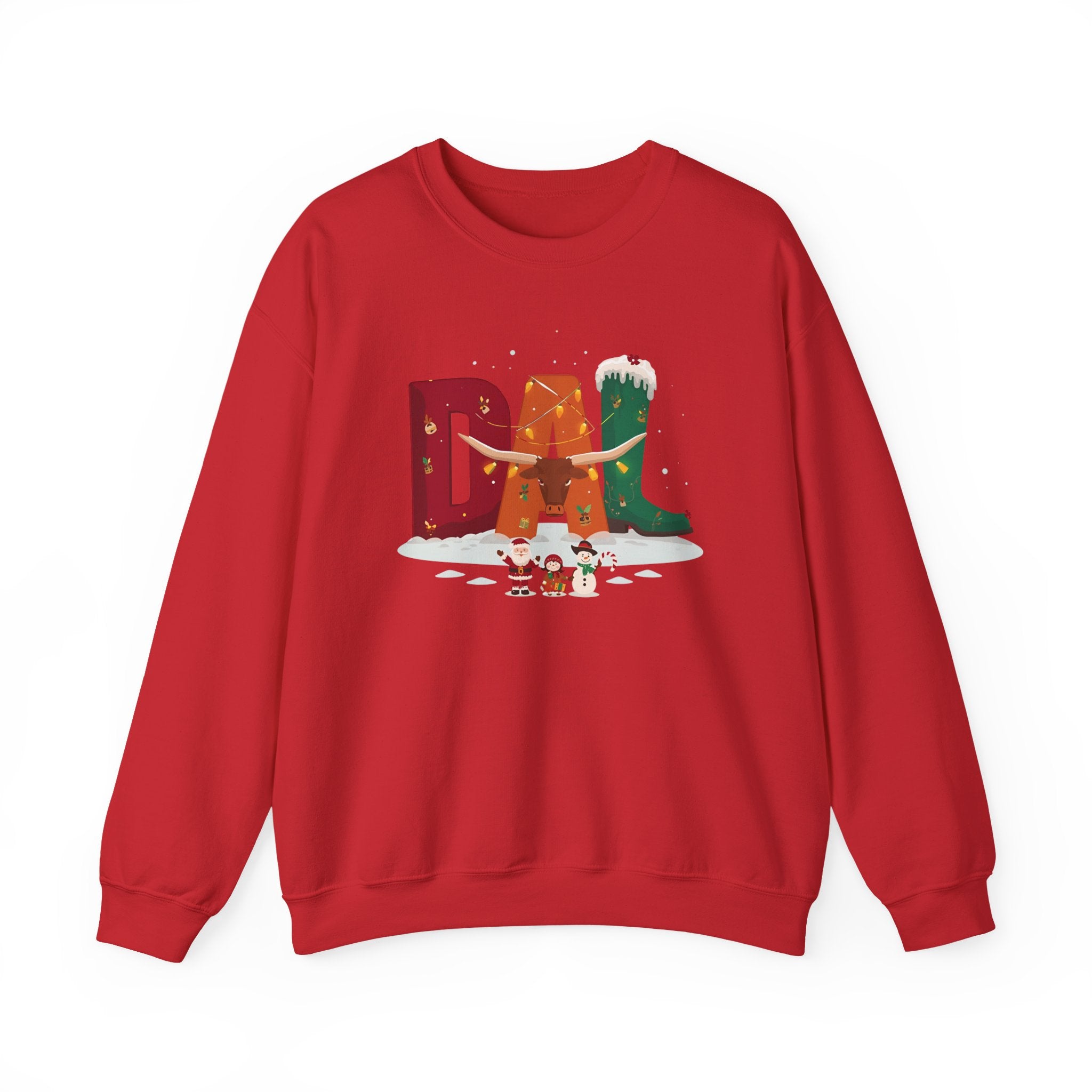 DAL Christmas Sweatshirt – Festive Holiday Letter Art Tee | Christmas Gift | Gildan 18000
