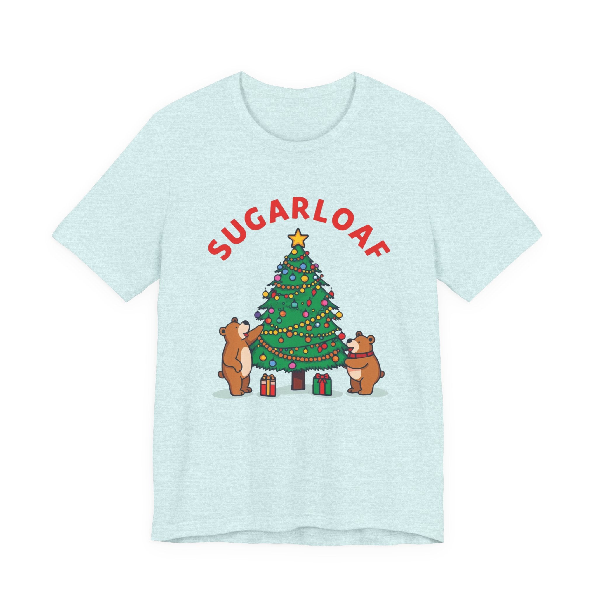 Sugarloaf Christmas Shirt – Cute Bears Decorating Tree Tee | Mountain Town Christmas Gift | Bella Canvas 3001