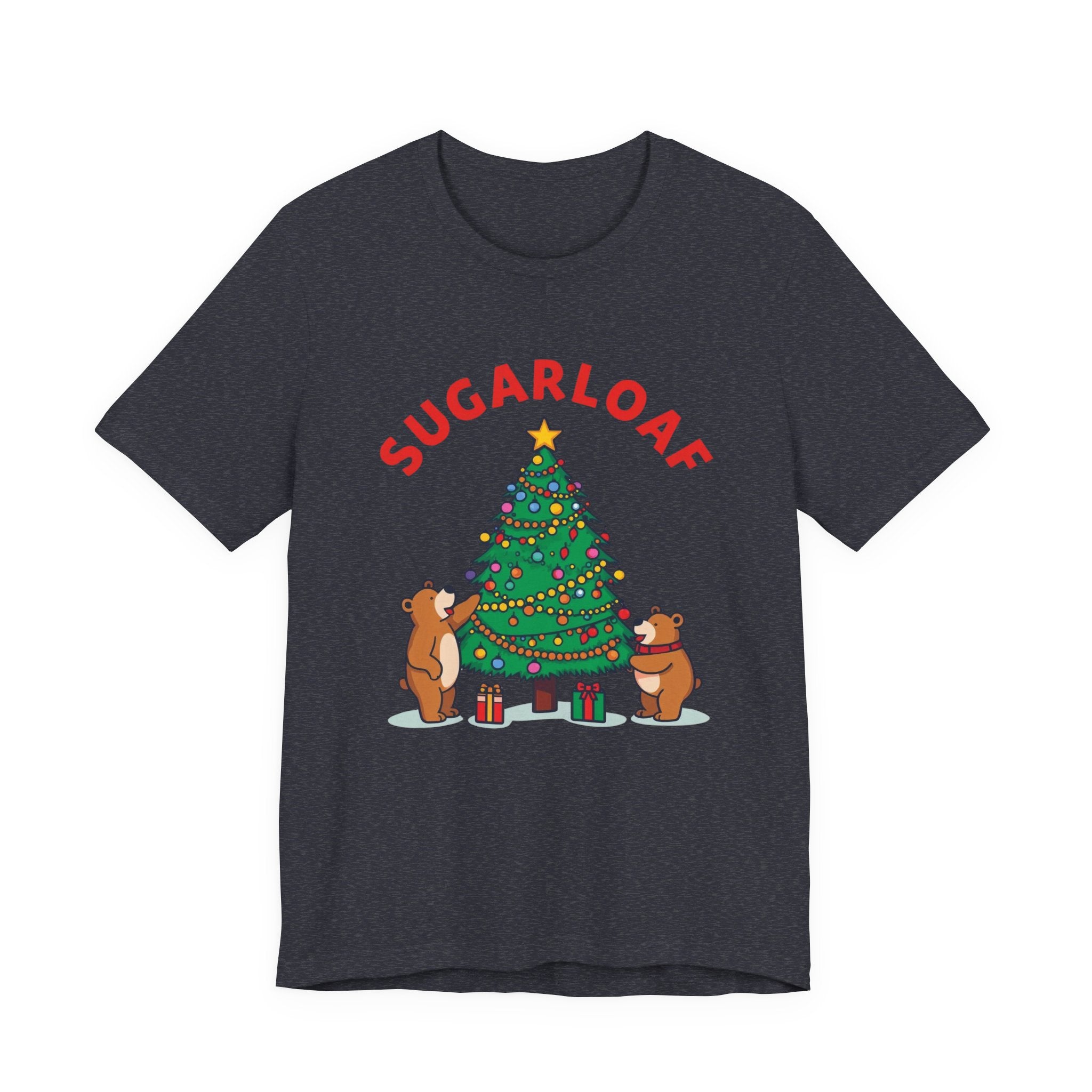 Sugarloaf Christmas Shirt – Cute Bears Decorating Tree Tee | Mountain Town Christmas Gift | Bella Canvas 3001