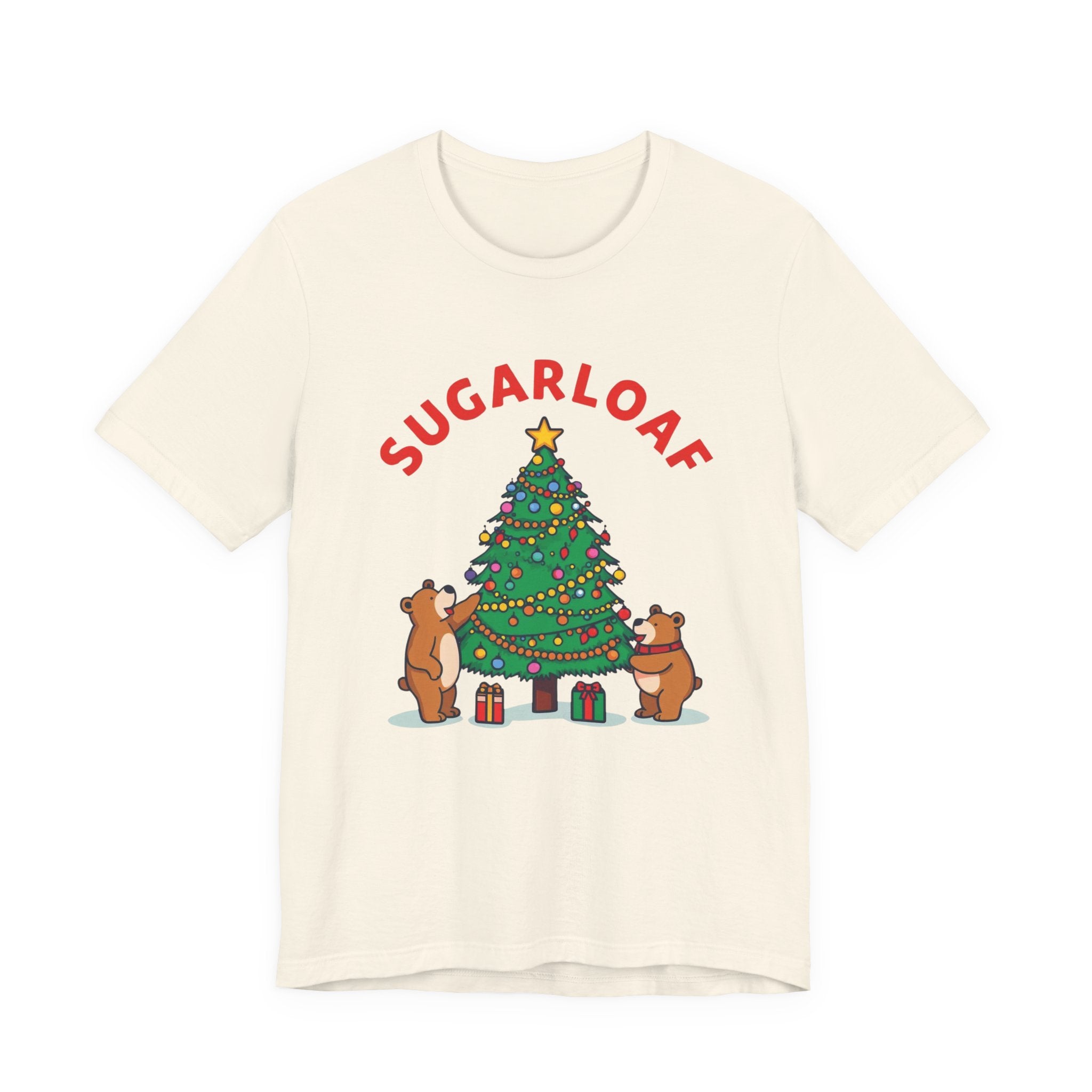 Sugarloaf Christmas Shirt – Cute Bears Decorating Tree Tee | Mountain Town Christmas Gift | Bella Canvas 3001