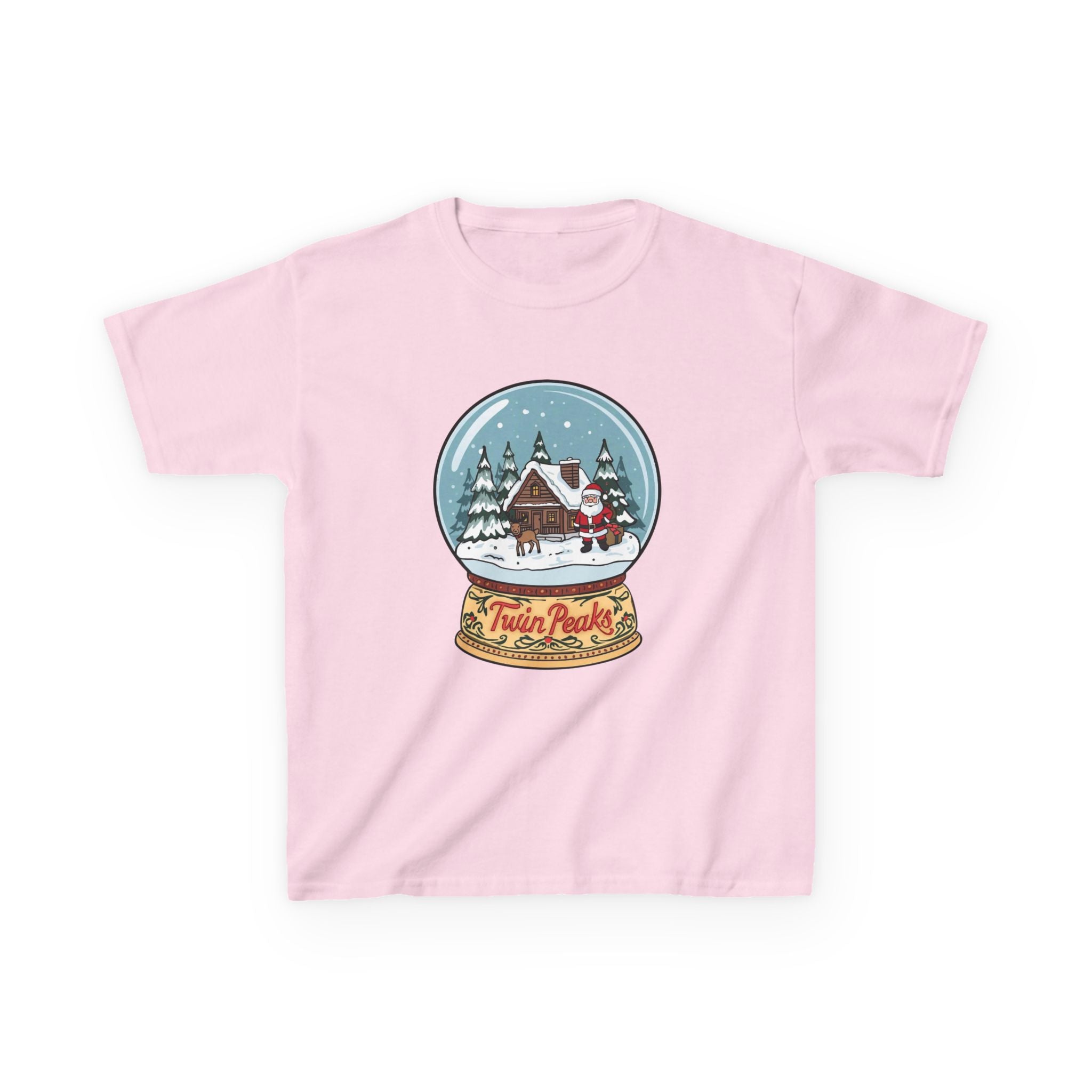 Twin Peaks Christmas Shirt – Snow Globe Santa & Cabin Scene Tee | Mountain Town Christmas Gift | Gildan 5000B