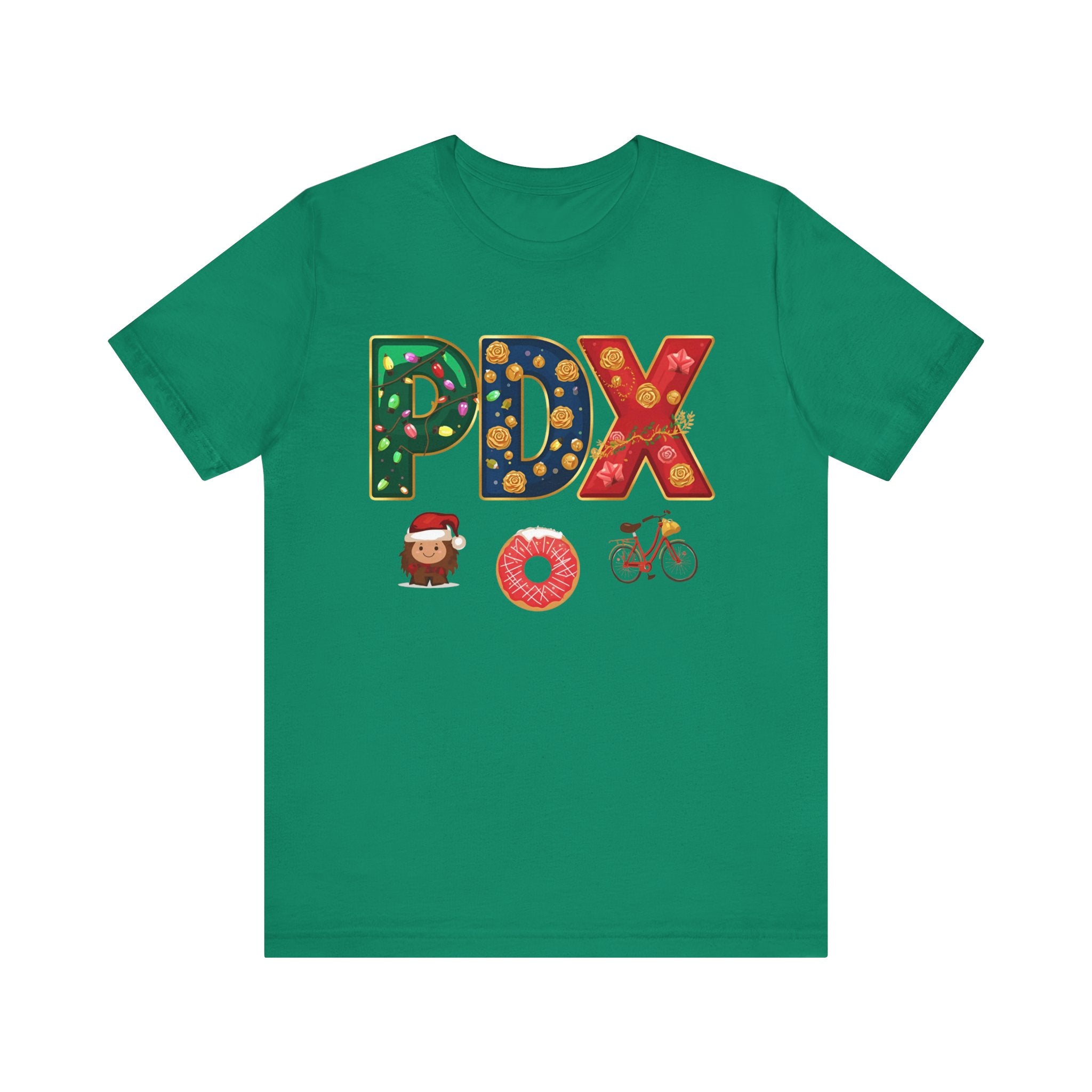 PDX Christmas Shirt – Portland Holiday Airport Code Tee | Festive Oregon Gift | Bella Canvas 3001