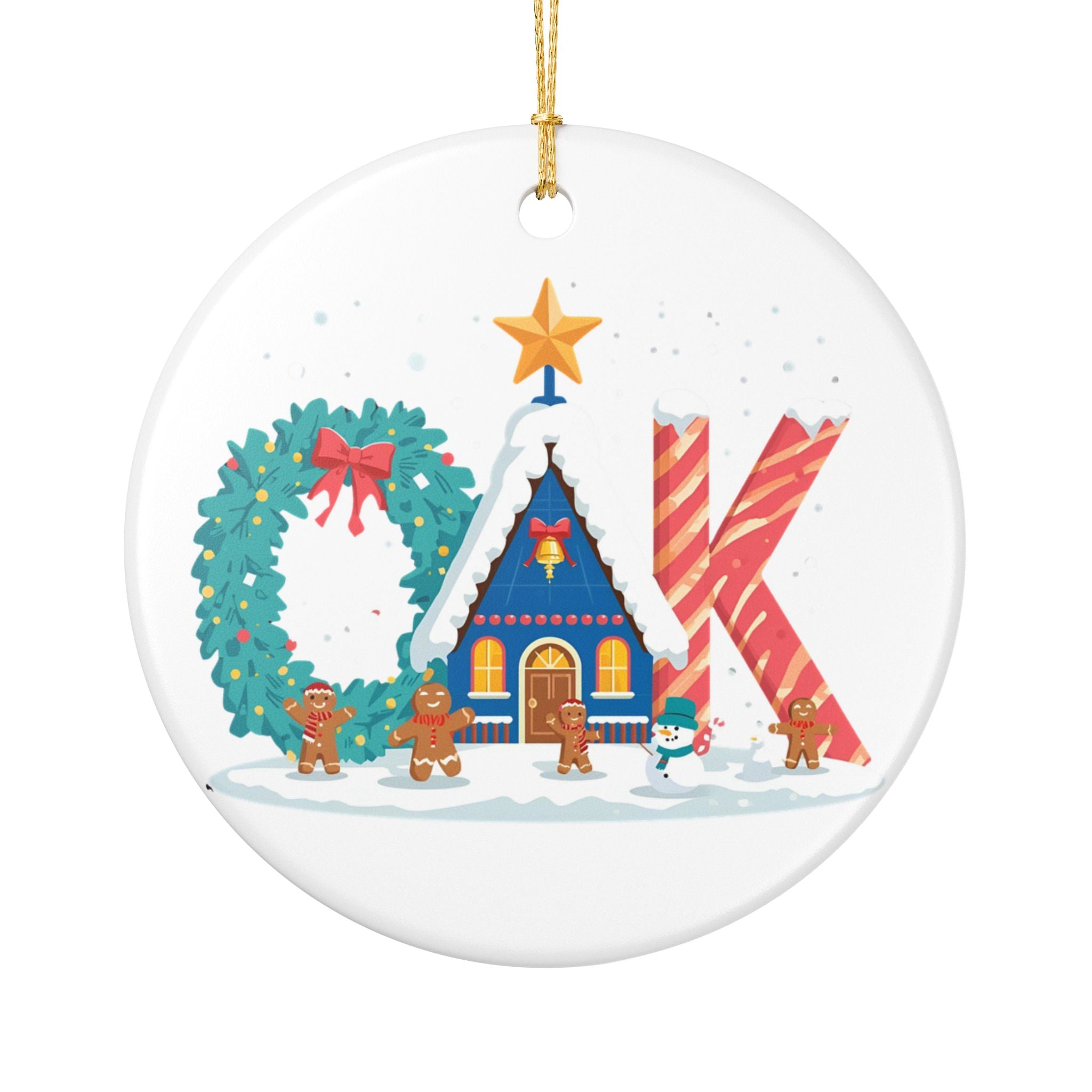 OAK Christmas Ornament – Festive Holiday Airport Art | Holiday Travel Gift | Ceramic Ornament