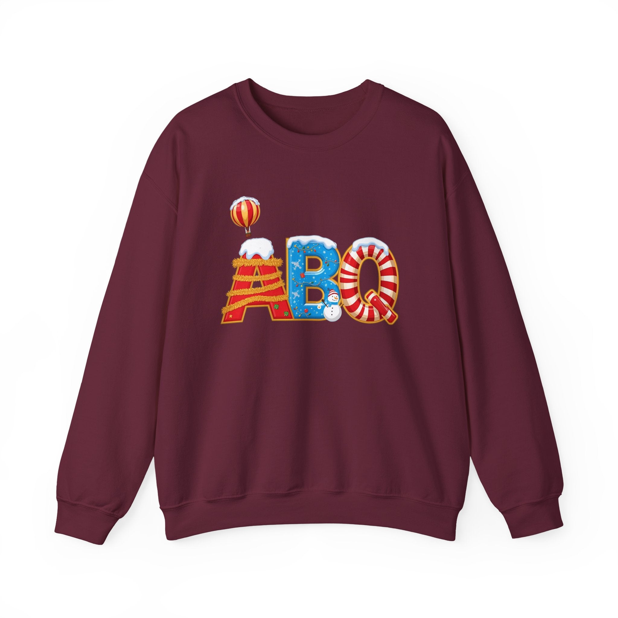ABQ Christmas Sweatshirt – Festive Albuquerque Airport Code Crewneck | Holiday Travel Gift | Gildan 18000