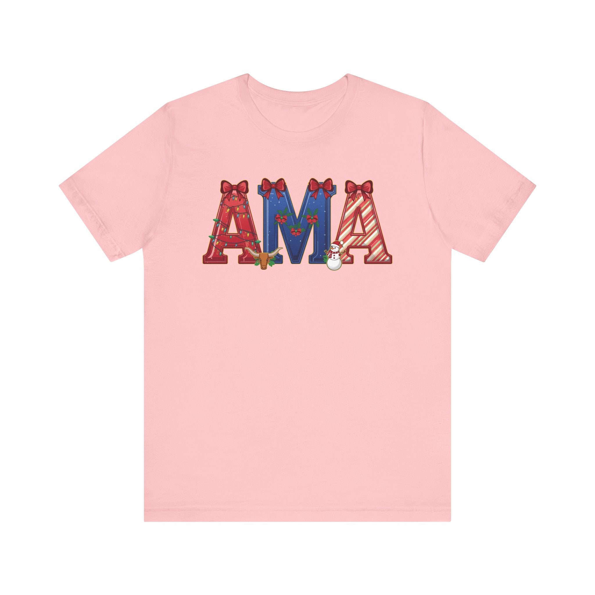 AMA Christmas Shirt – Festive Holiday Letter Art Tee | Christmas Gift | Bella Canvas 3001