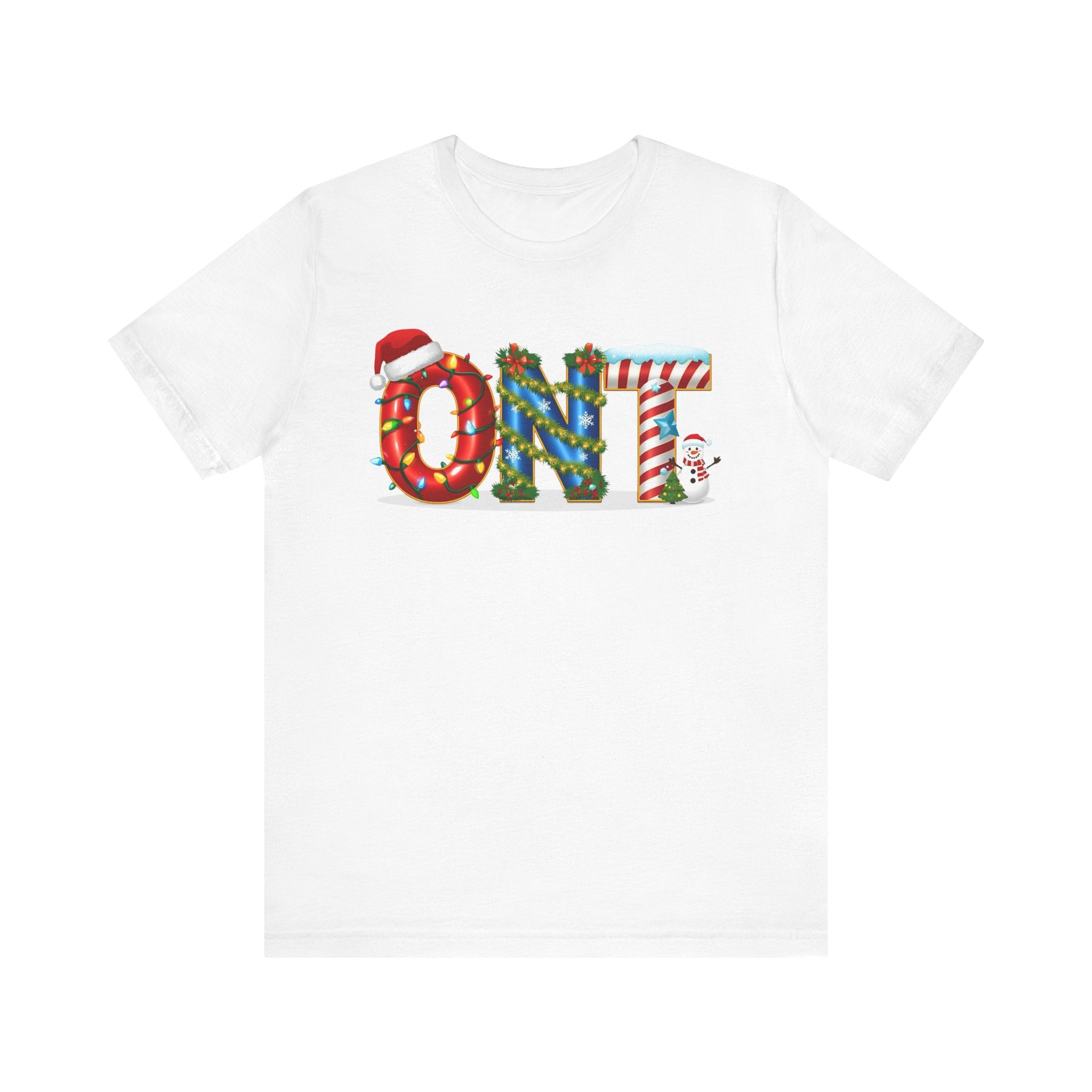 ONT Christmas Shirt – Festive Letter Art Tee | Christmas Gift | Bella Canvas 3001