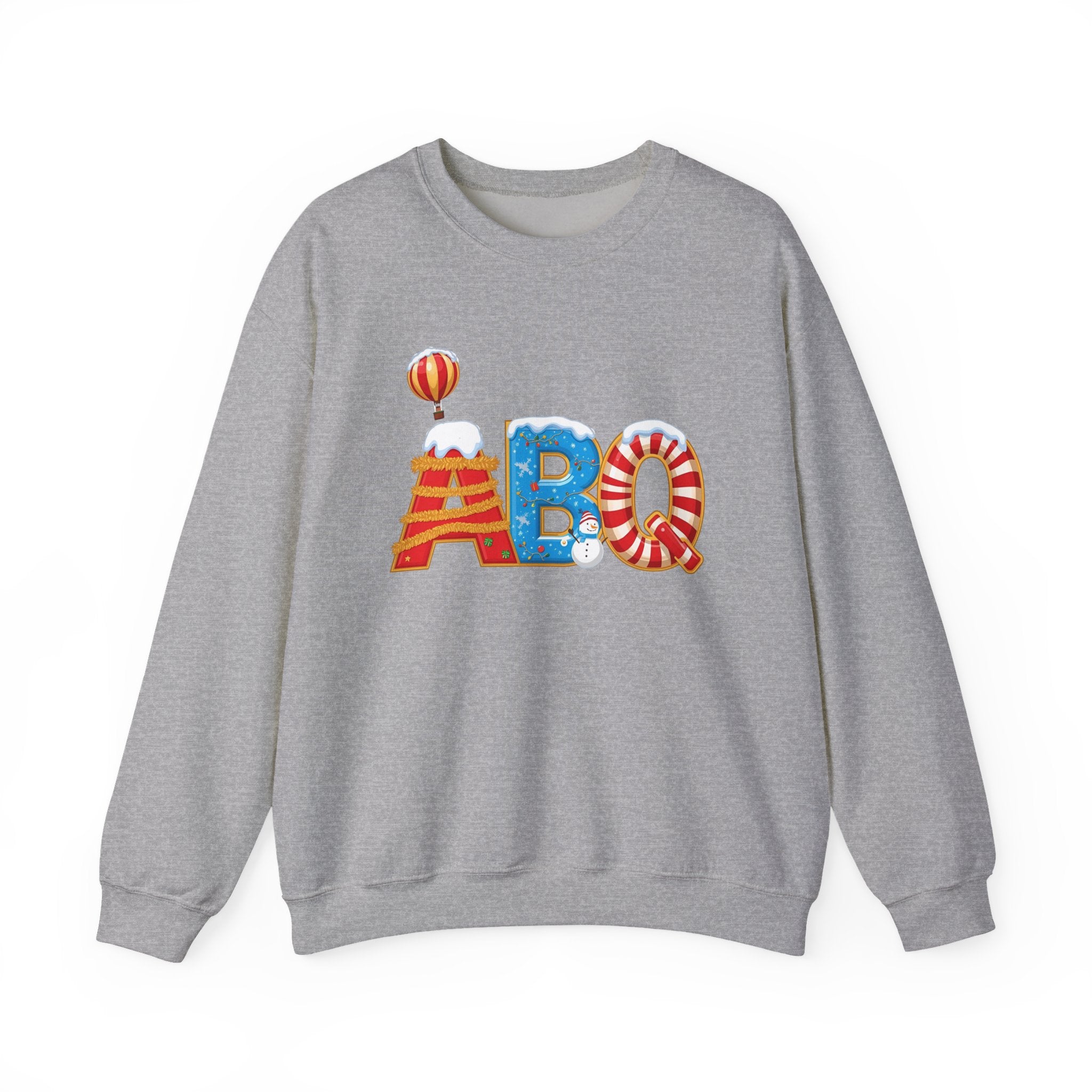 ABQ Christmas Sweatshirt – Festive Albuquerque Airport Code Crewneck | Holiday Travel Gift | Gildan 18000