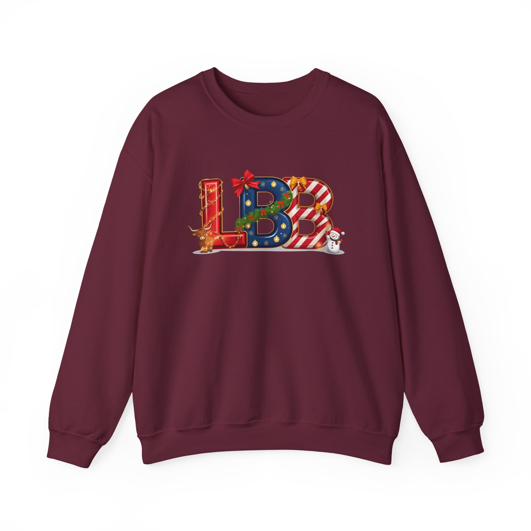 LBB Christmas Sweatshirt – Festive Holiday Letter Art Tee | Christmas Gift | Gildan 18000