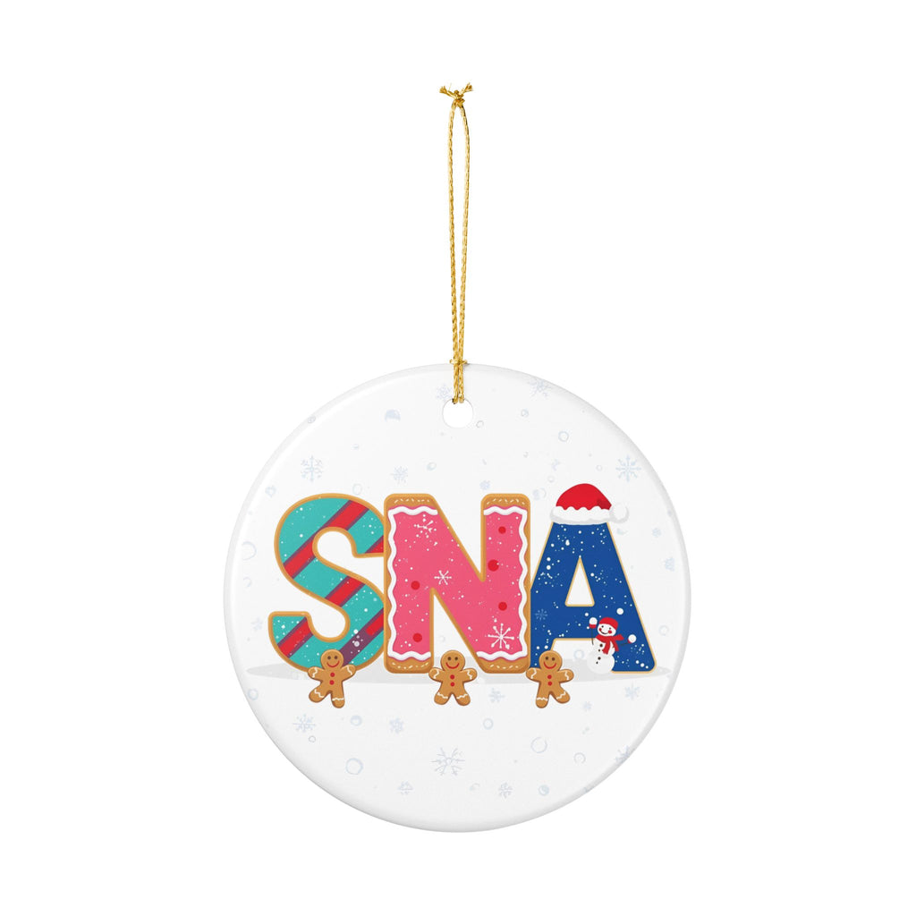 SNA Christmas Ornament – Festive Holiday Airport Art | Holiday Travel Gift | Ceramic Ornament