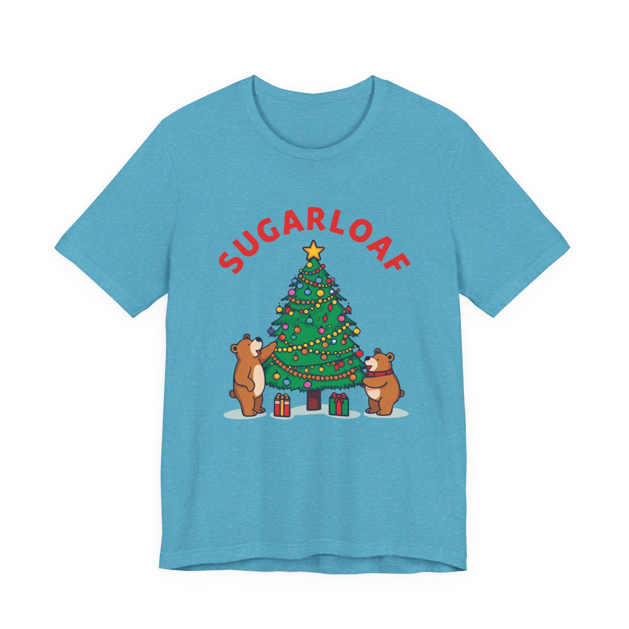 Sugarloaf Christmas Shirt – Cute Bears Decorating Tree Tee | Mountain Town Christmas Gift | Bella Canvas 3001
