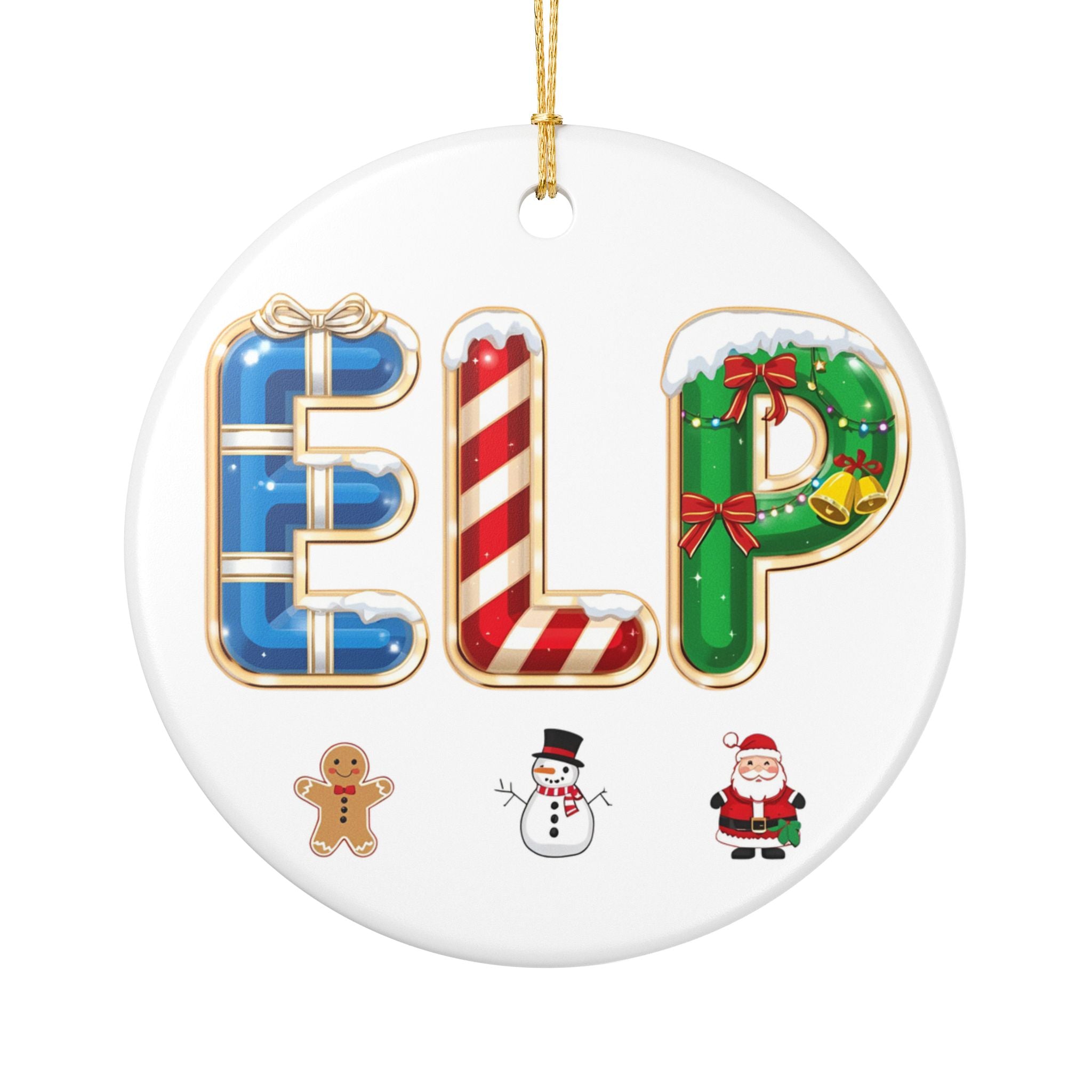 ELP Christmas Ornament – Festive Holiday Airport Art | Holiday Travel Gift | Ceramic Ornament