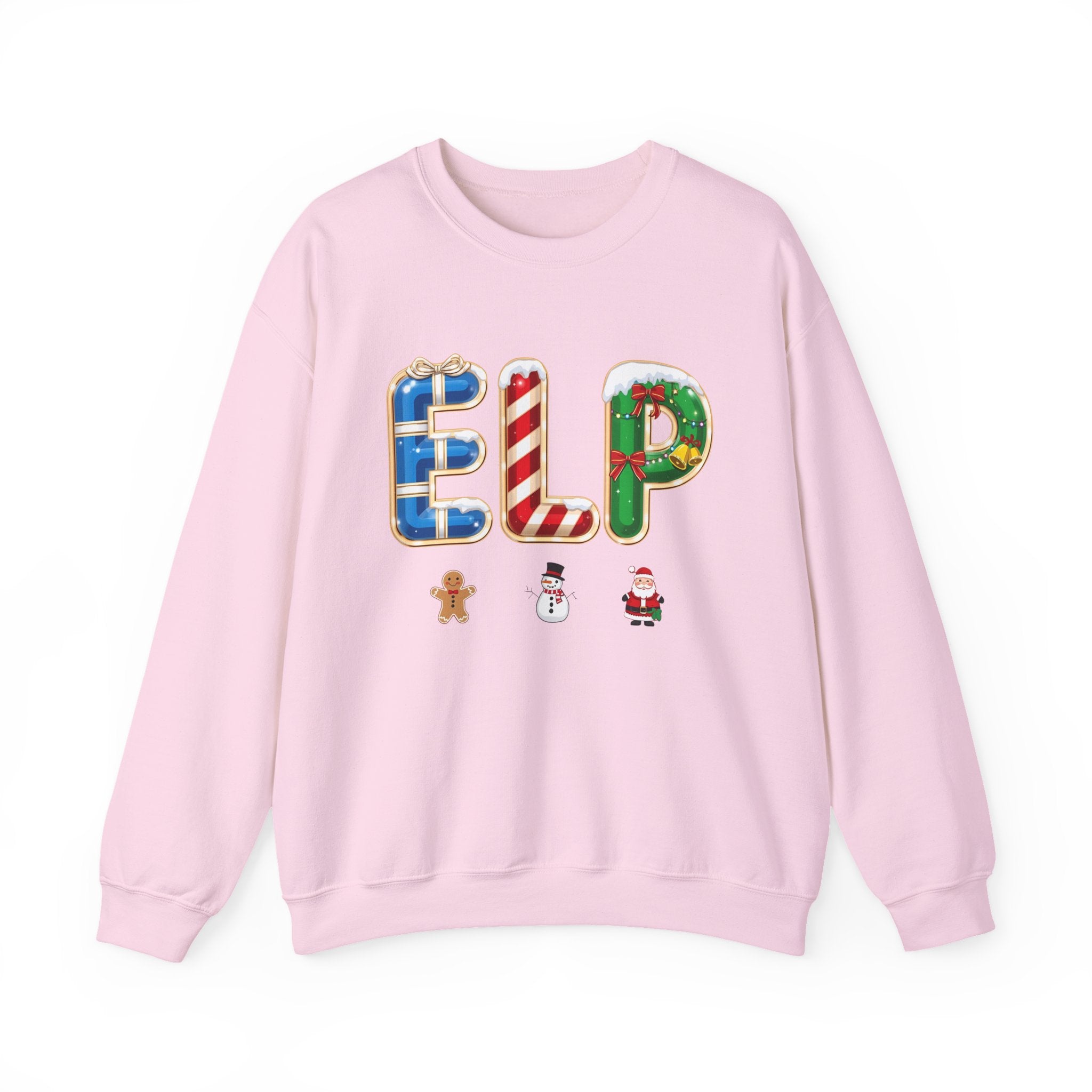 ELP Christmas Sweatshirt – Festive Holiday Letter Art Tee | Christmas Gift | Gildan 18000