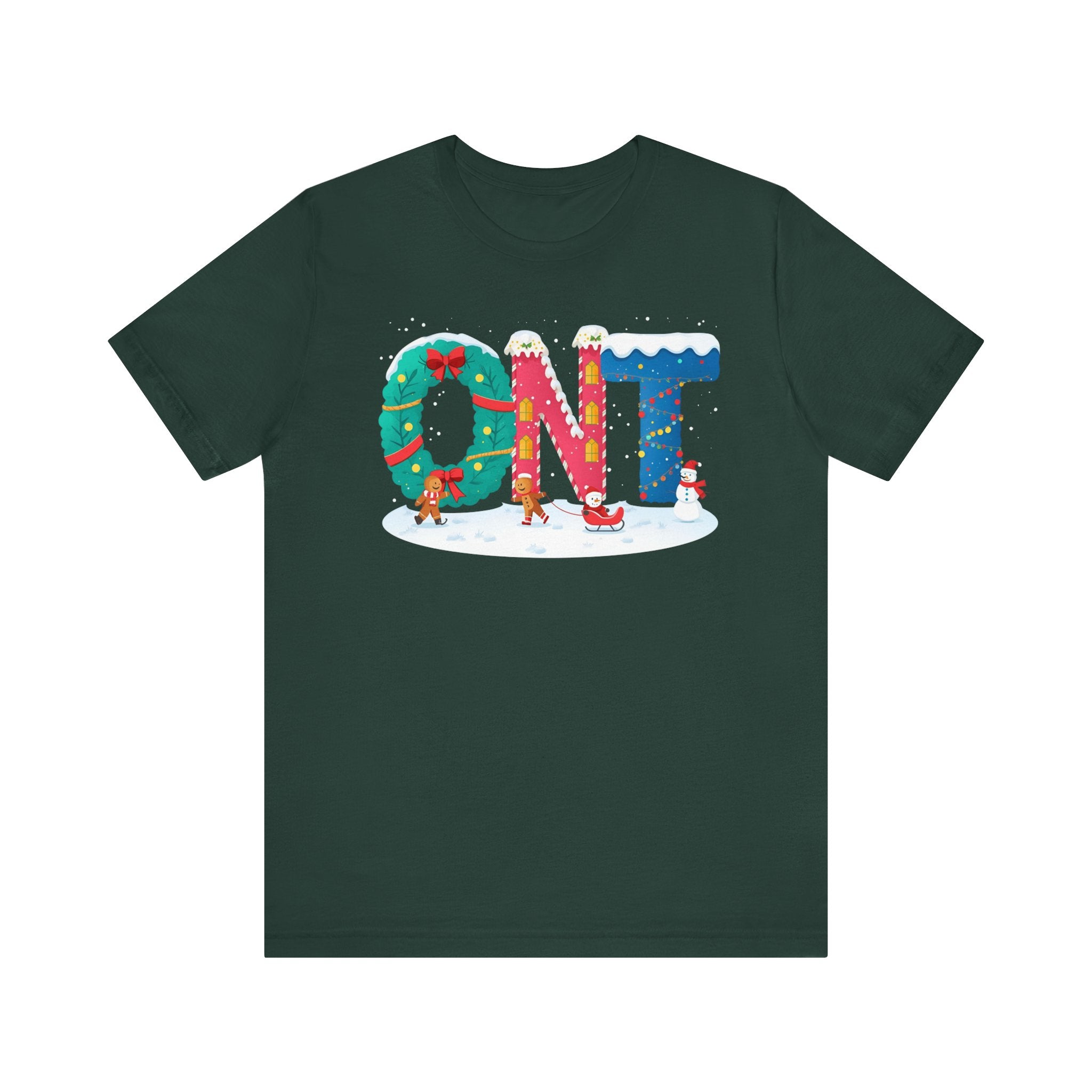 ONT Christmas Shirt – Festive Letter Art Tee | Christmas Gift | Bella Canvas 3001