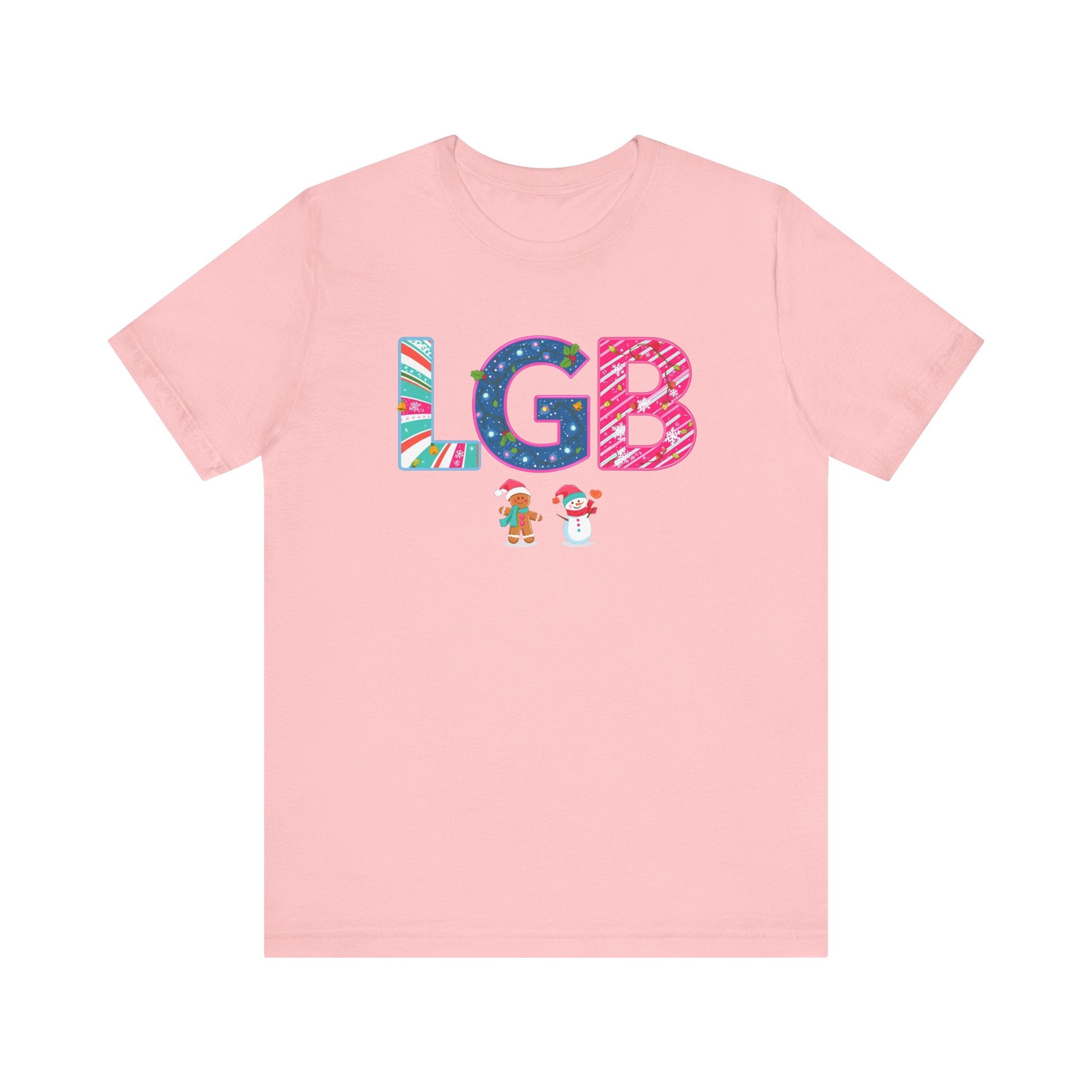 LGB Christmas Shirt – Festive Letter Art Tee | Christmas Gift | Bella Canvas 3001